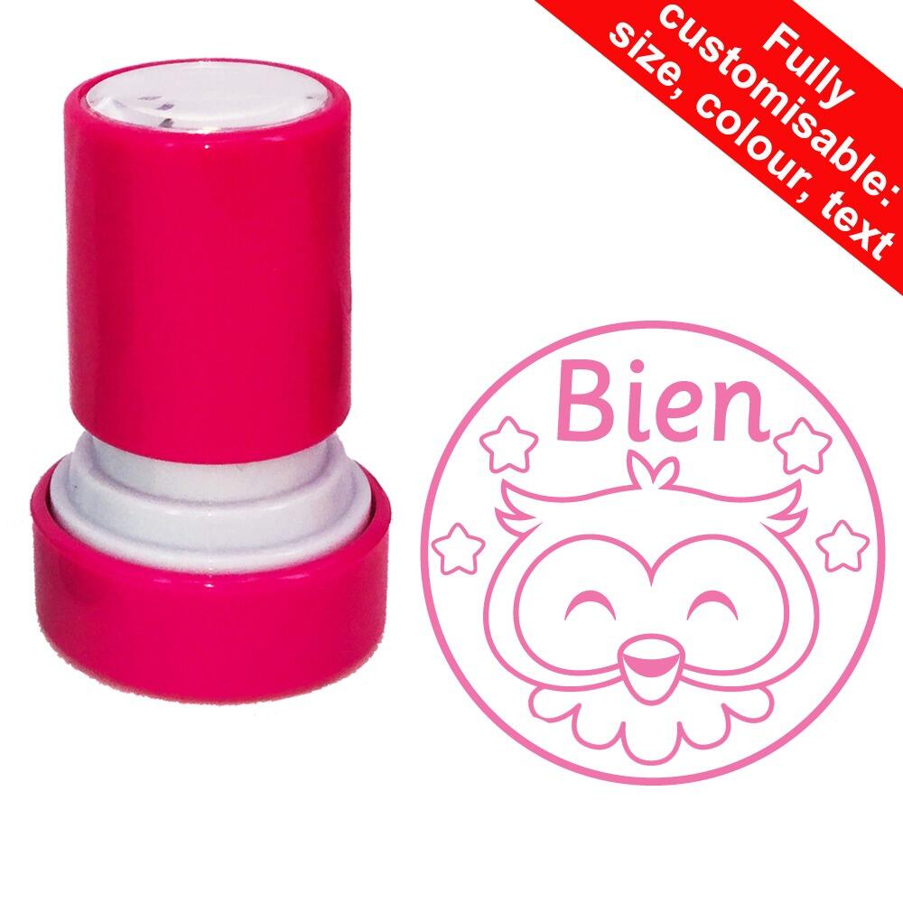 French School Stampers | Bien (Owl Classmates) French Teacher Stamp - 22mm