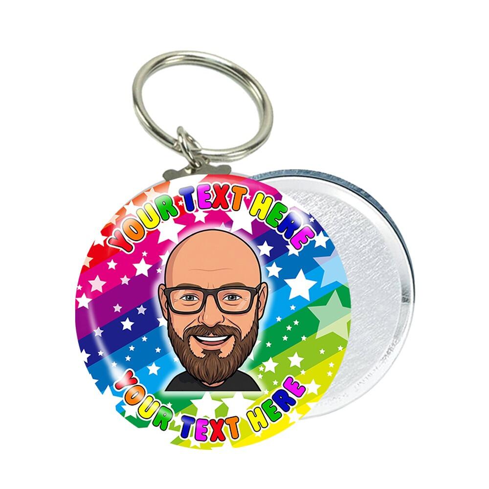 Custom Keyrings | Personalised Design Avatar/Selfie/Face Keyrings. Simply Upload Photo/Image