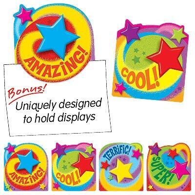 Classroom Display Card Cutouts | Praise Words 'n Stars-36 Cut Outs