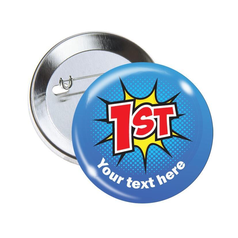 School Badges | Sports Award, Trophy Stars Design Sports Day/ Prize Custom Badges x 10