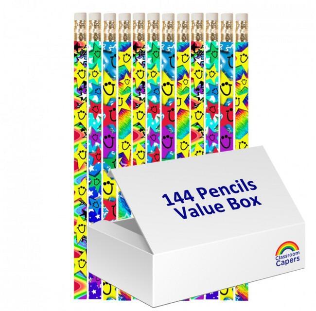 HB Pencils | 144 x Smiley Star Pencils. Great as Low Cost Class Gifts / Rewards