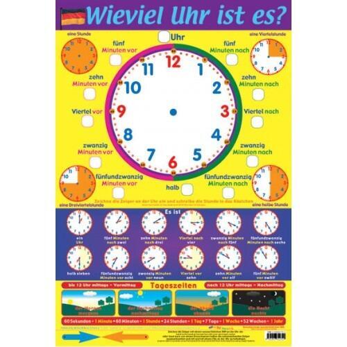 Educational Poster | Learn How to Tell the Time in German - Classroom Poster