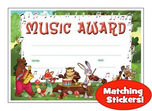 School Certificates | 30 x Music Award Certificates for Music Teachers