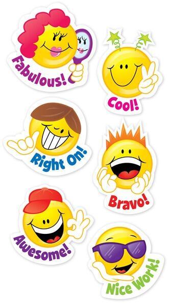 Reward Stickers | 60 Cool and Crazy Smiley Face Stickers for Teachers (CTP4113)