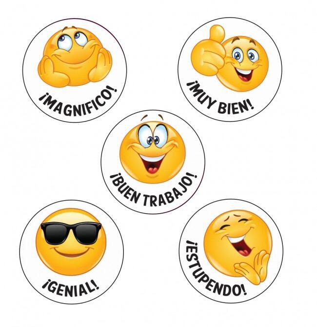 Teacher Stickers | 125 Mixed Praise, Emoji, Spanish Reward Stickers for Teachers. Made UK