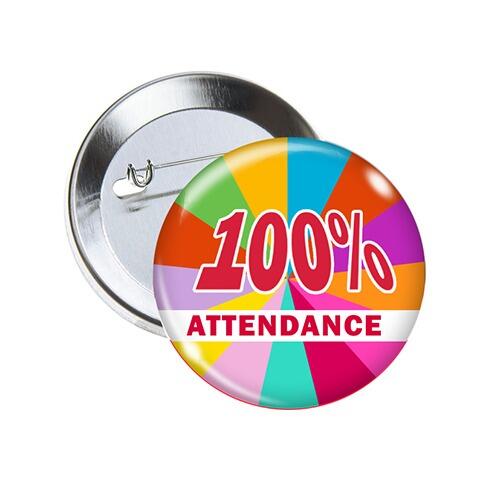 Attendance Award Badges | Low Cost, Quality Metal Pin Badges for Schools. Many Designs. All UK Made