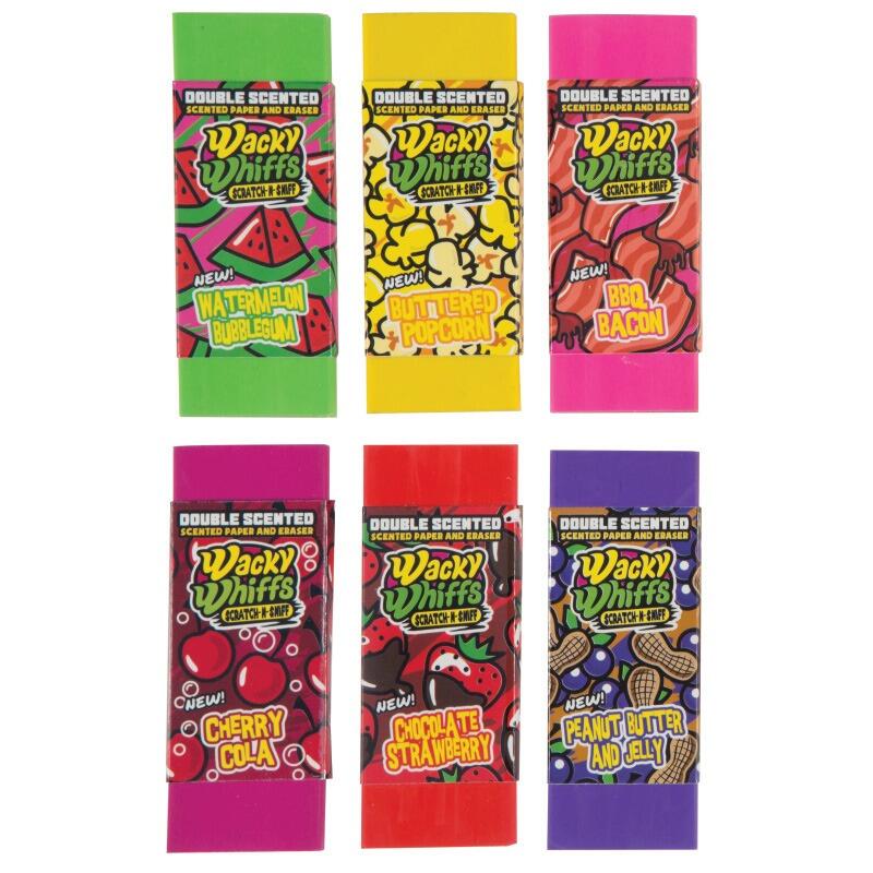 Class Gifts | Large Double Scented Wacky Whiffs Erasers x 6. Fun and Useful! Great for Class Gifts.