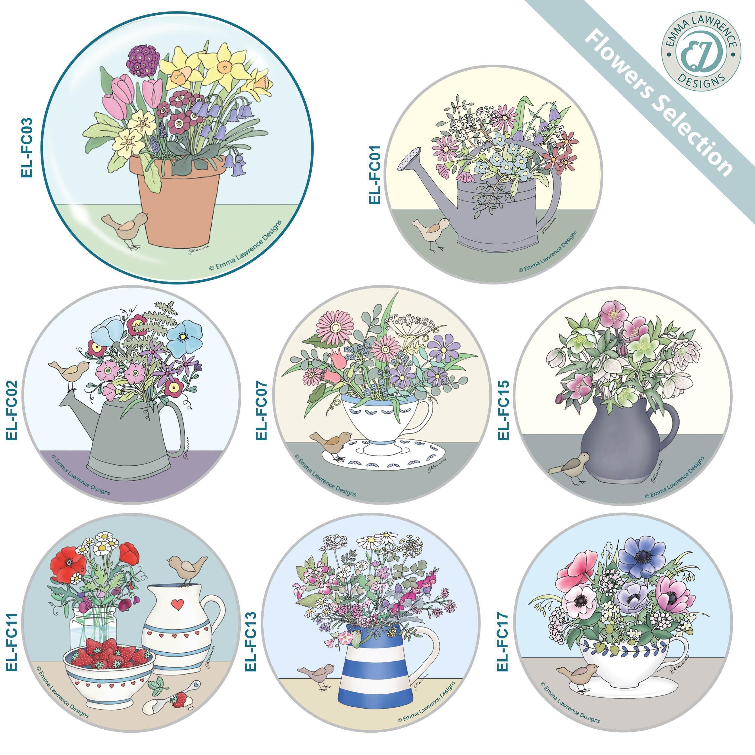 Fridge Magnet Gifts | Flowers Collection, Emma Lawrence Designs. Retail & Trade. Personalise Options