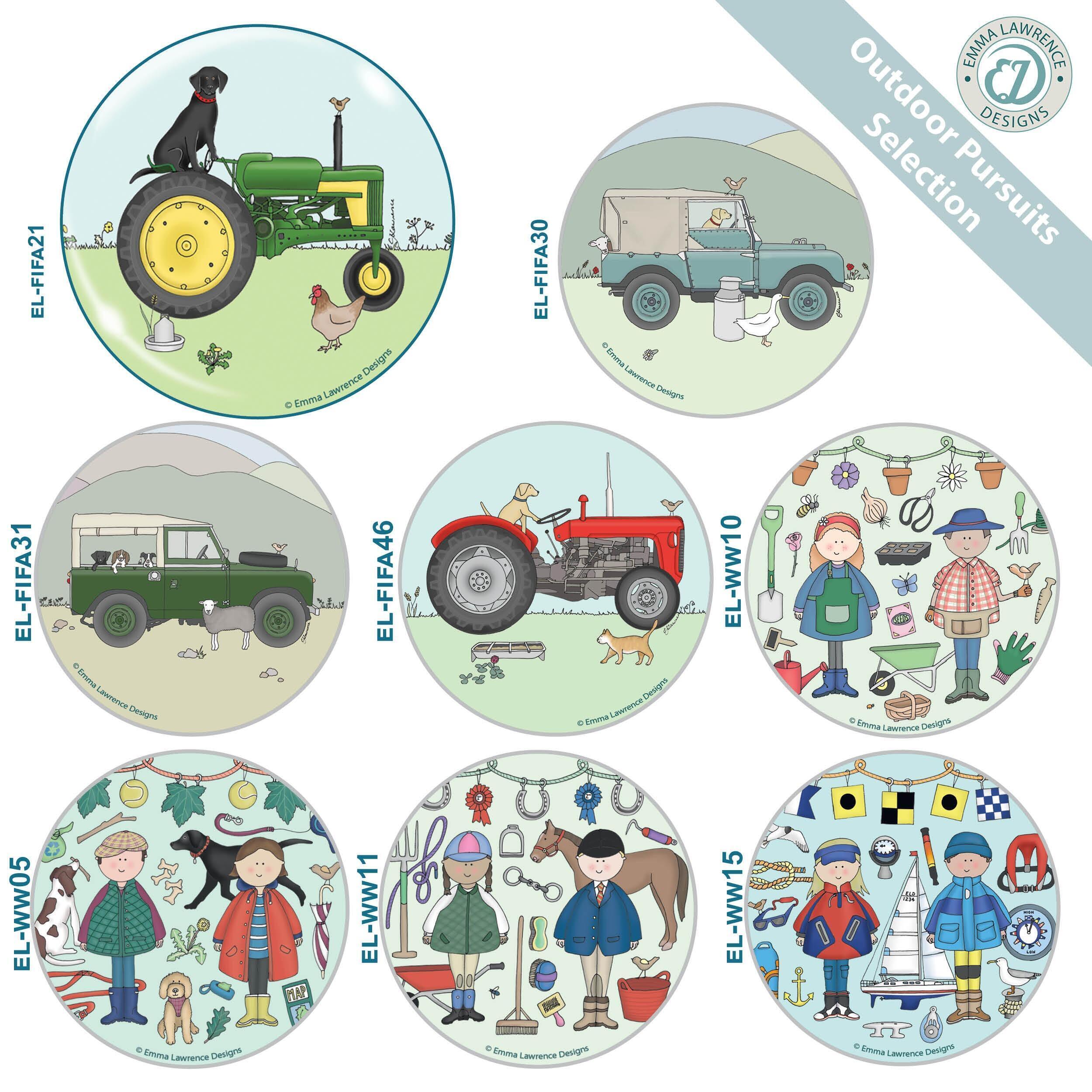 Fridge Magnet Gifts | Outdoor Pursuits Designs by Emma Lawrence. Retail/Trade. Personalisable