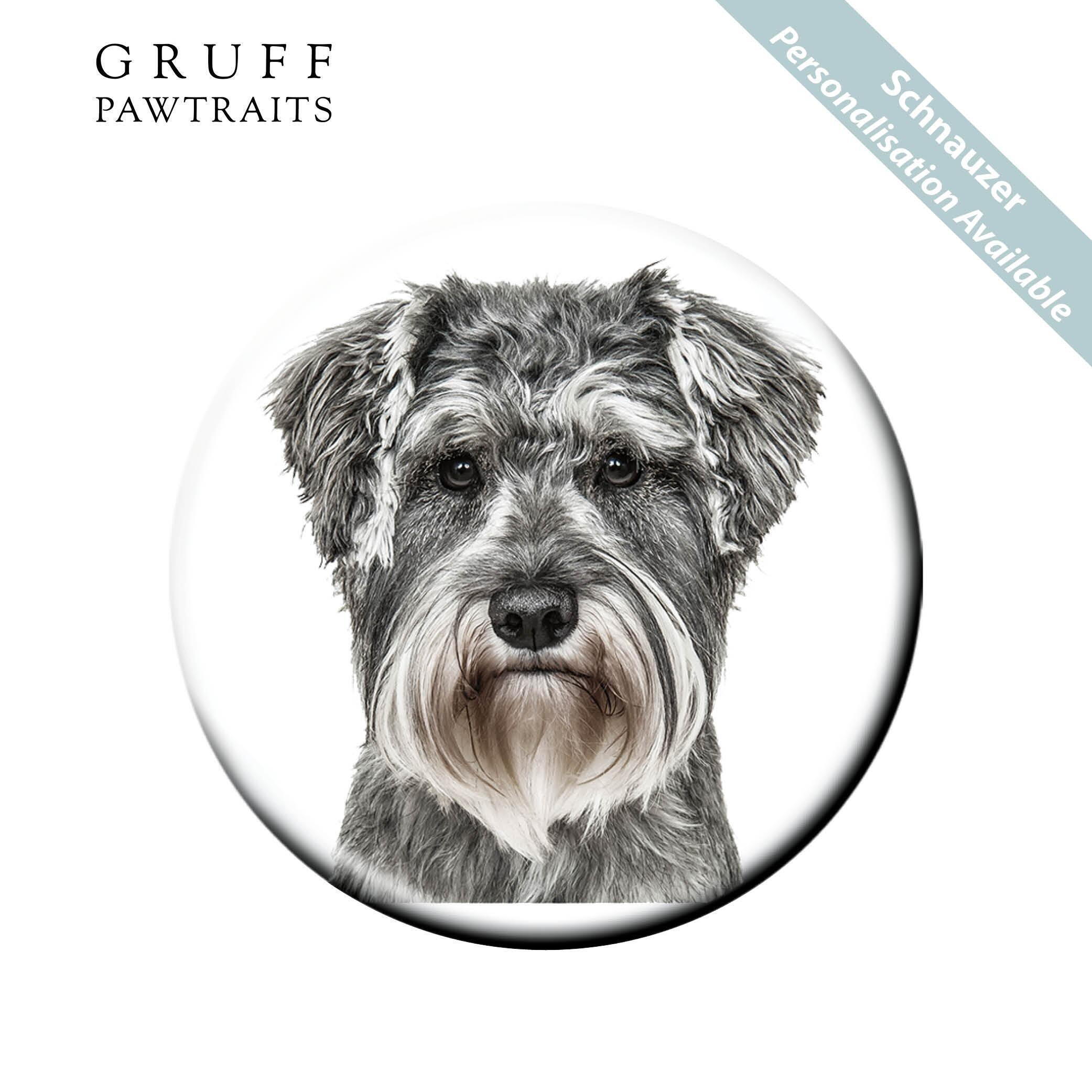 Fridge Magnet Gifts | Stunning Schnauzer Dog Fridge Magnets by Gruff Pawtraits. Personalise Option