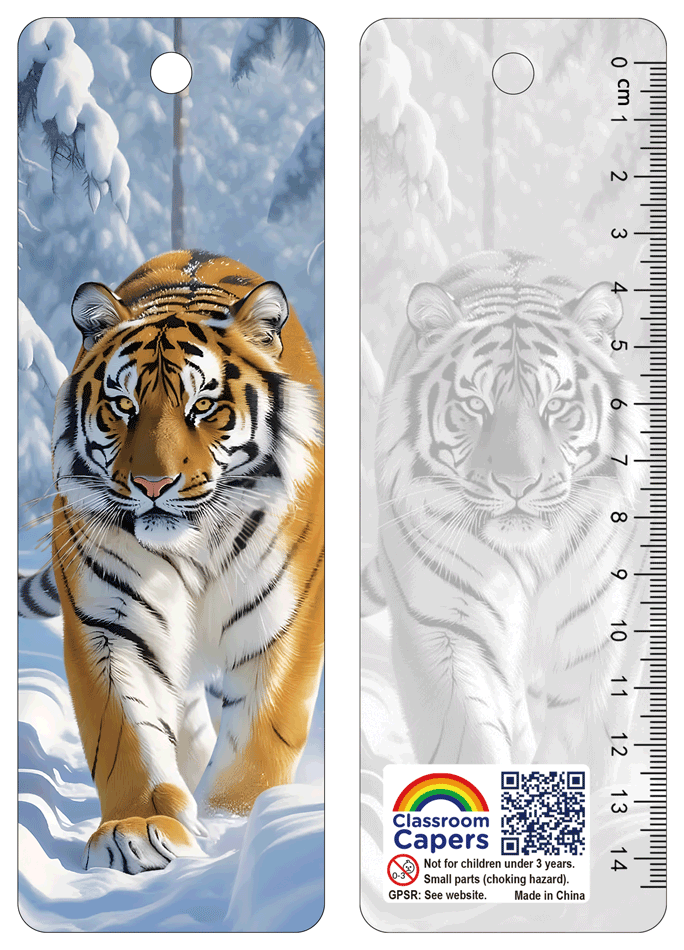 3D Bookmarks | Bulk Packs of Stunning Tiger 3D Bookmarks/Rulers. Ideal Reading Incentive/Party Gift