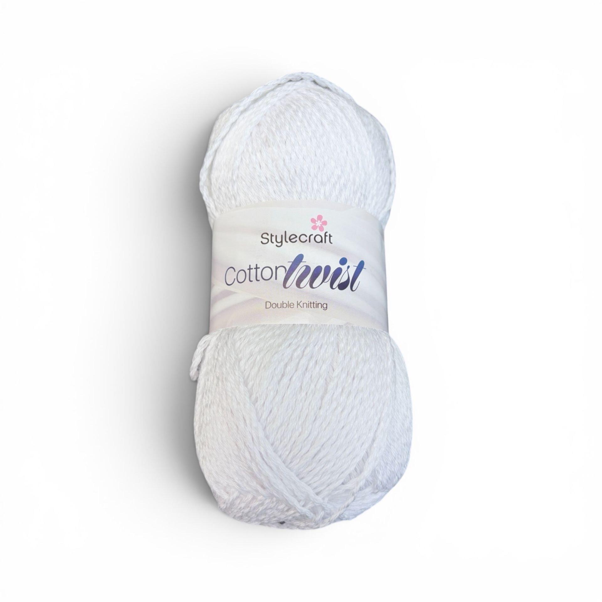 ball of stylecraft cotton twist 50/50 cotton acrylic in snowdrop white