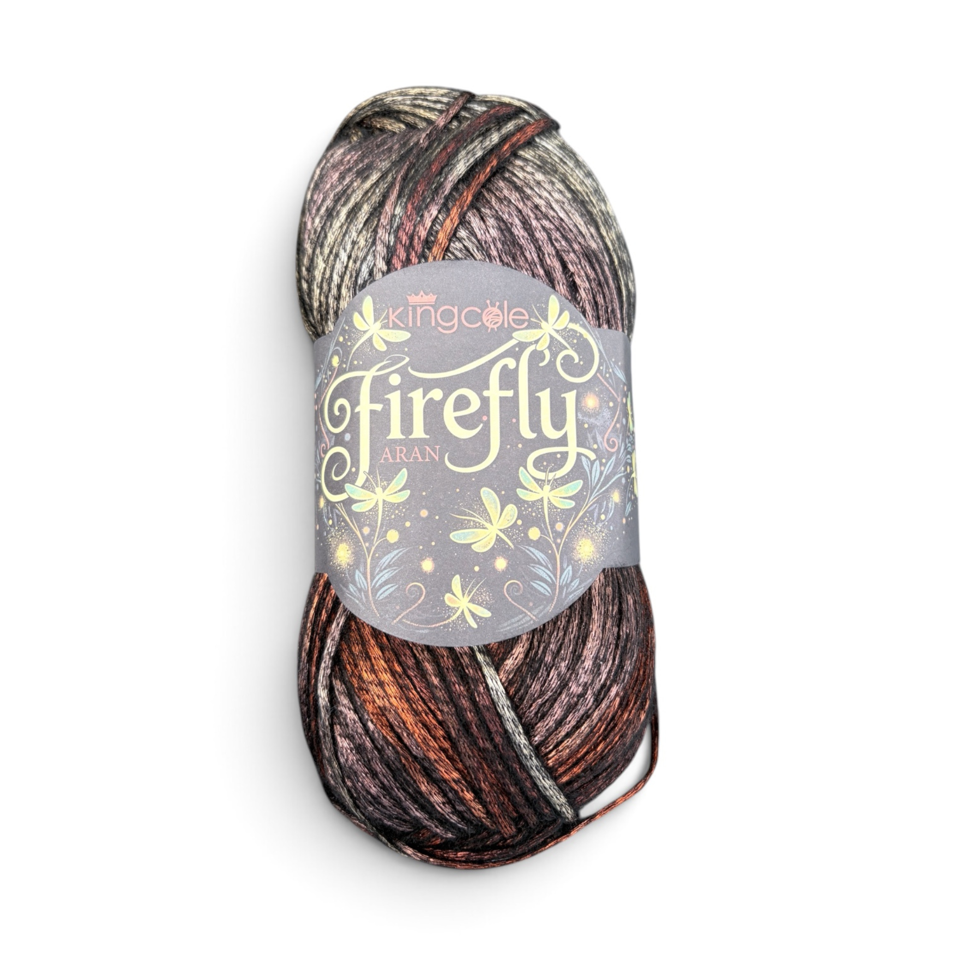 King Cole Firefly Aran Lacewing 6573 100g ball in oatmeal cream terracotta and black