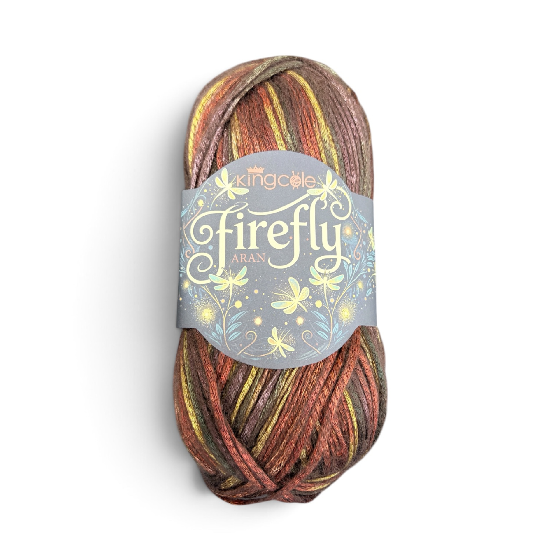 King Cole Firefly Aran Jewel Wasp 6579 100g ball in rust copper gold and dark green