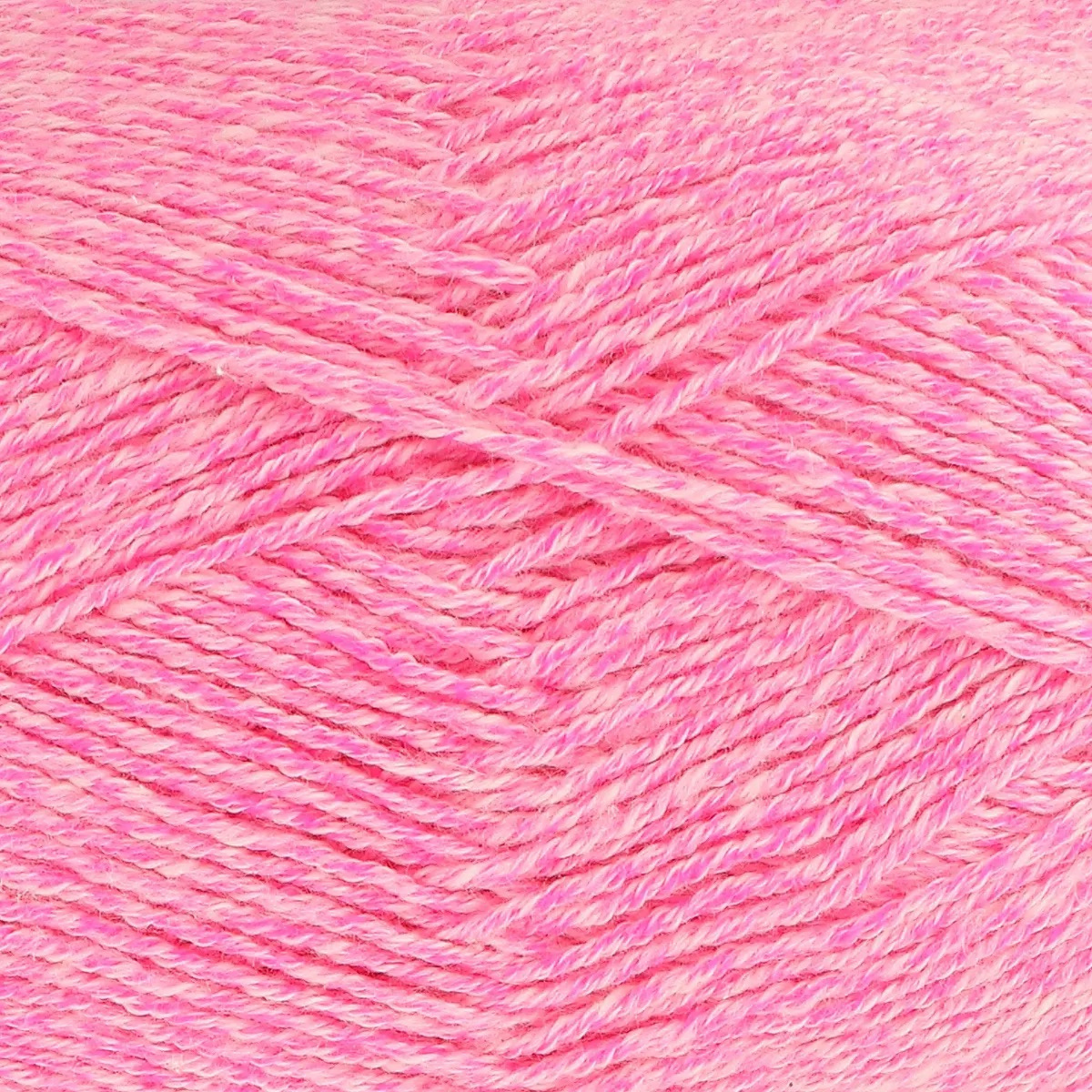 Close-up of King Cole Simply Denim DK yarn in Hot Pink Denim 5510, showing a bright pink denim-style cotton acrylic blend yarn texture.
