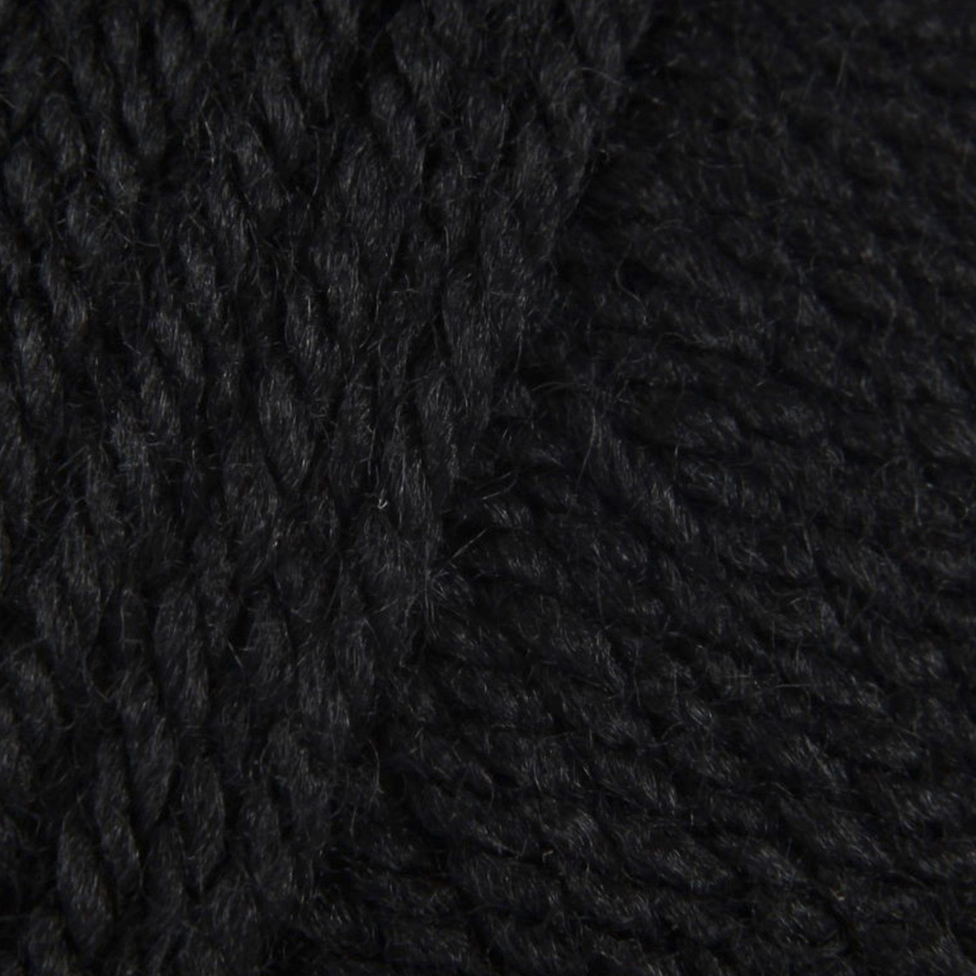 Close-up of StyleCraft Special DK yarn in black shade showing the twist and texture.