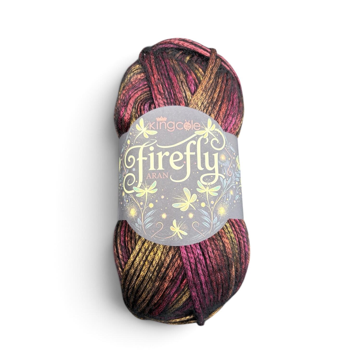 King Cole Firefly Aran Tiger Beetle 6571 100g ball in burnt orange gold and black