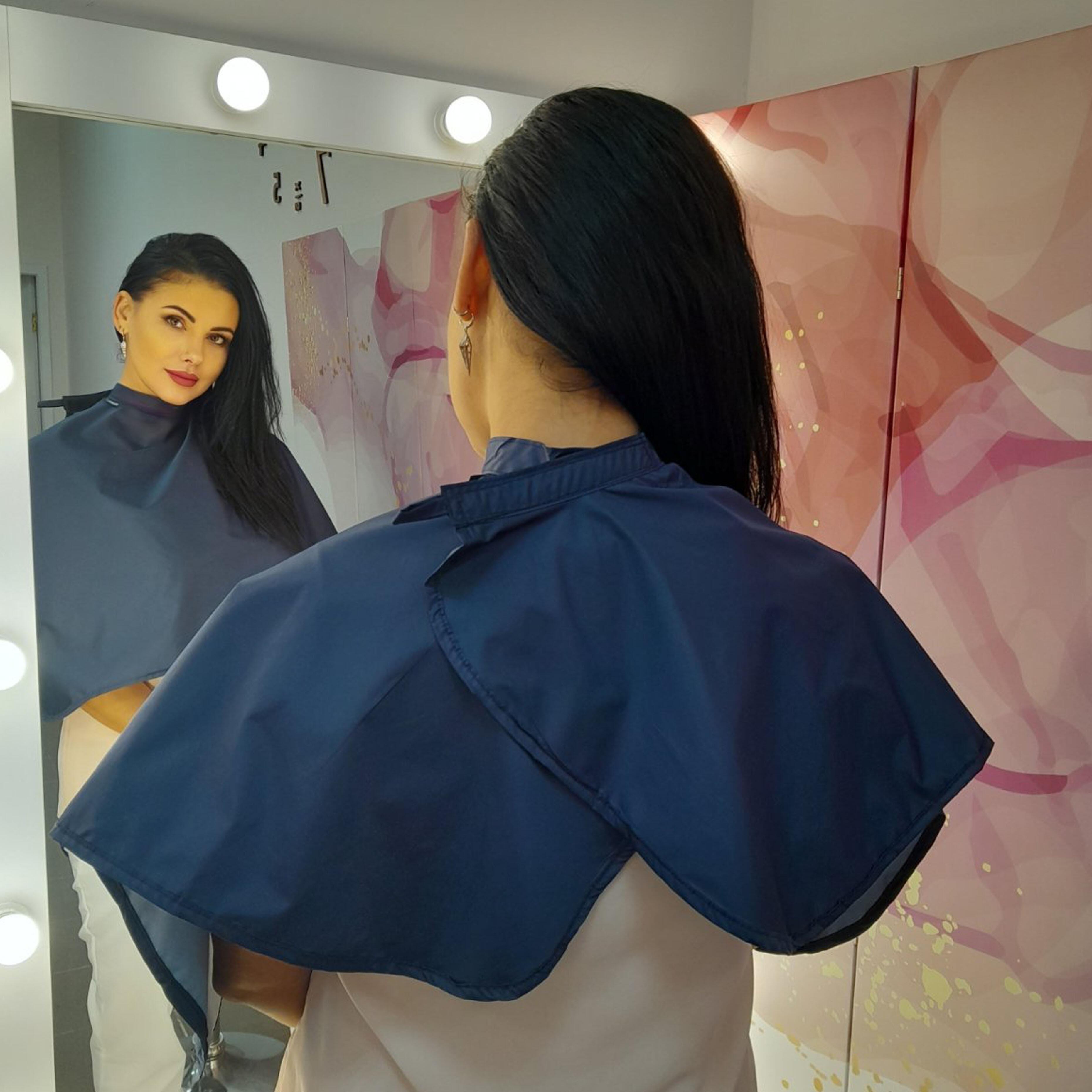 Nibano waterproof makeup cape Navy with your logo