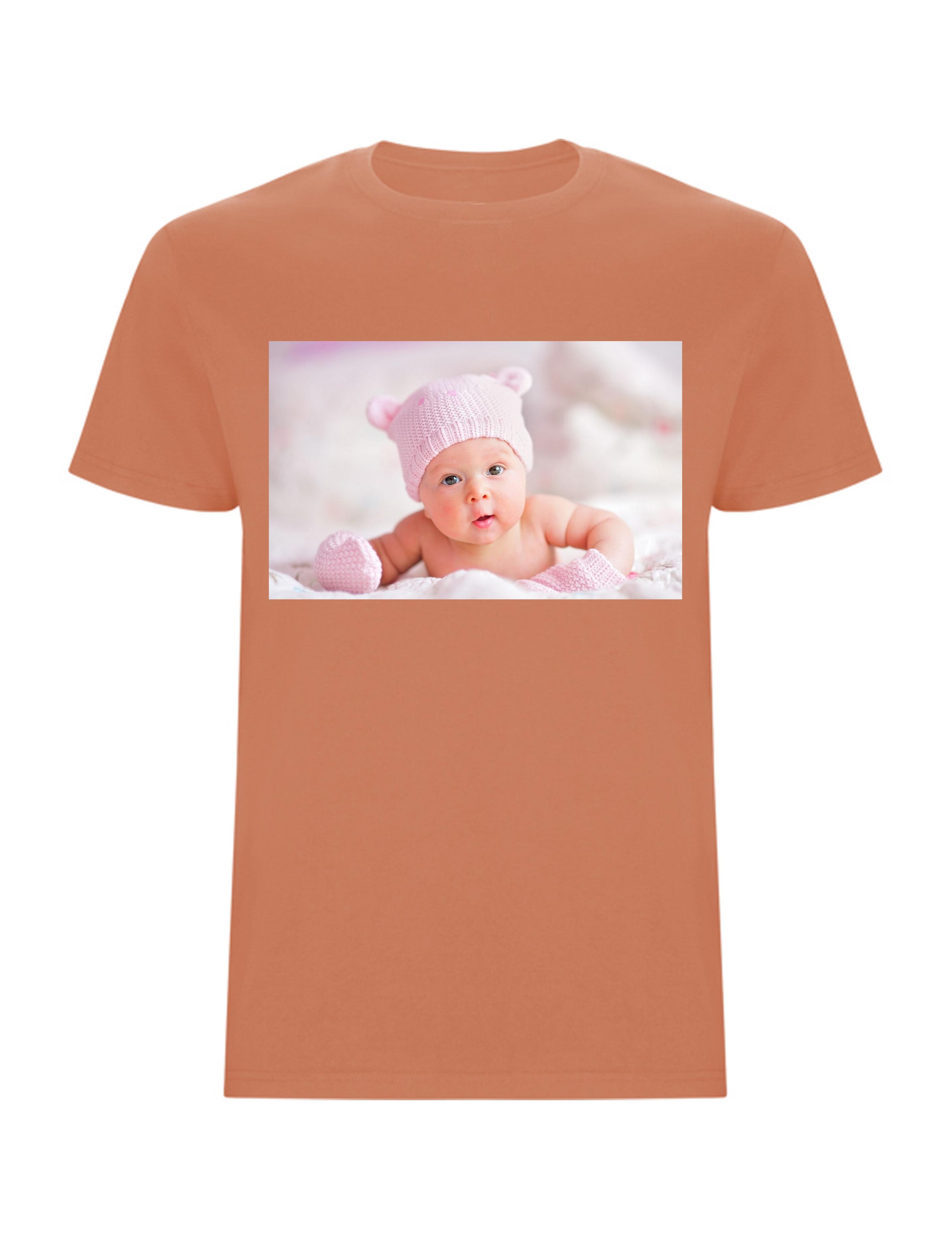 Personalised Photo Printed Short Sleeve T-Shirt Terracotta