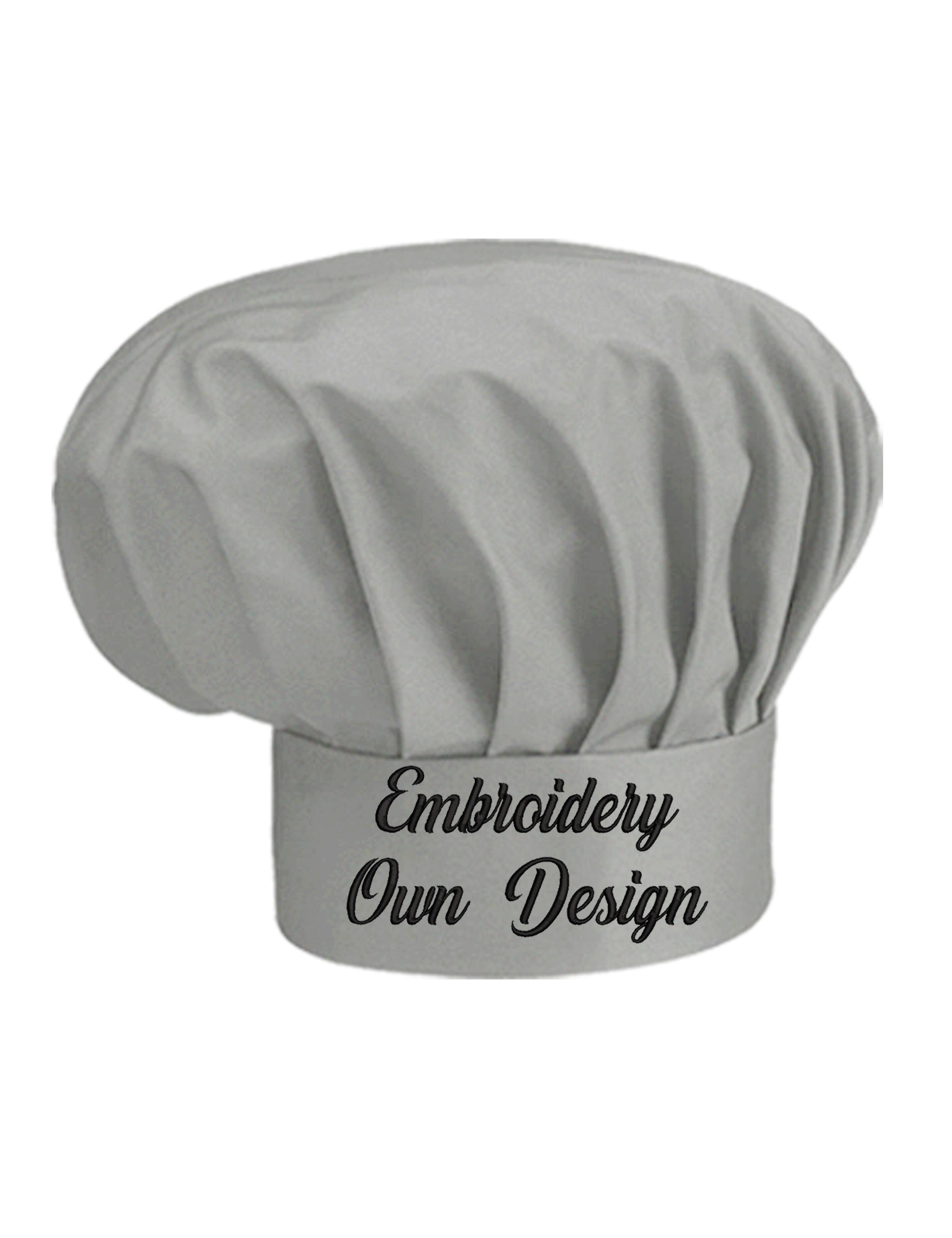Personalised Kids Chef Hat Light Grey with embroidery
