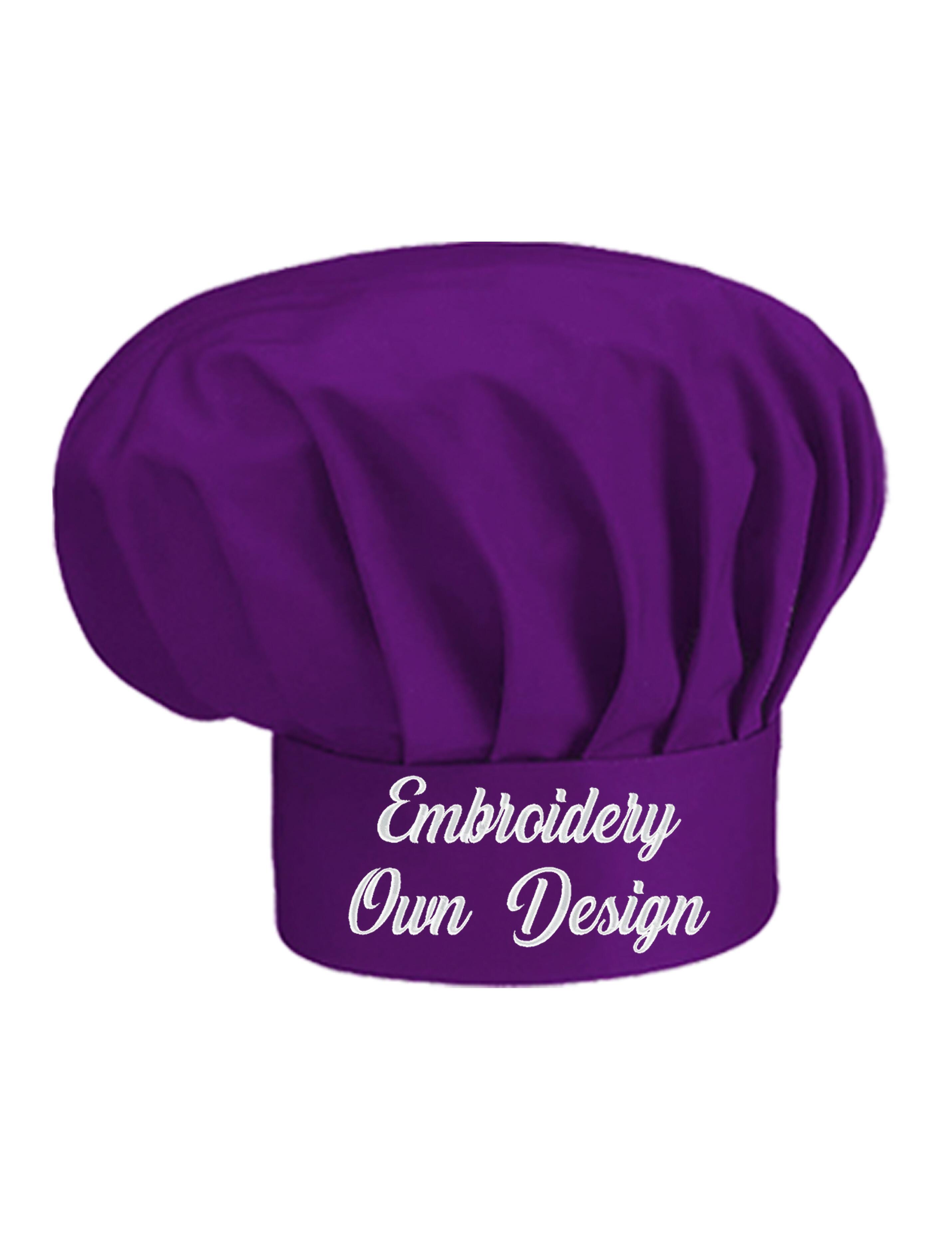 Personalised Kids Chef Hat Purple with embroidery