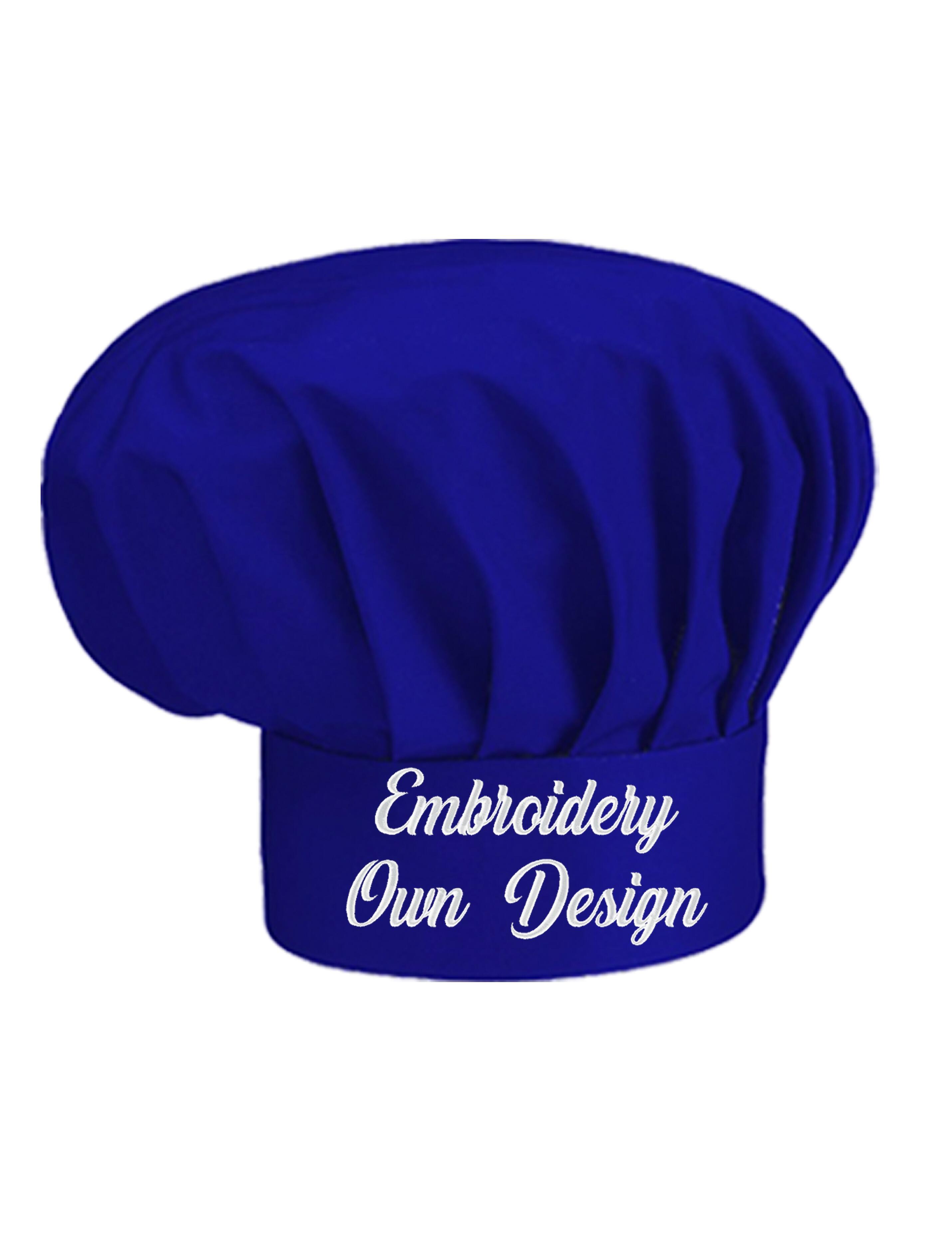 Personalised Kids Chef Hat Royal Blue with embroidery