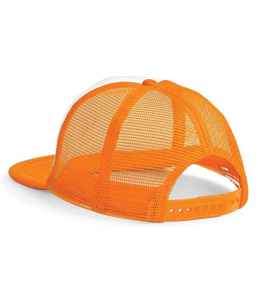 Custom Embroidered Snapback Trucker Cap Orange/White