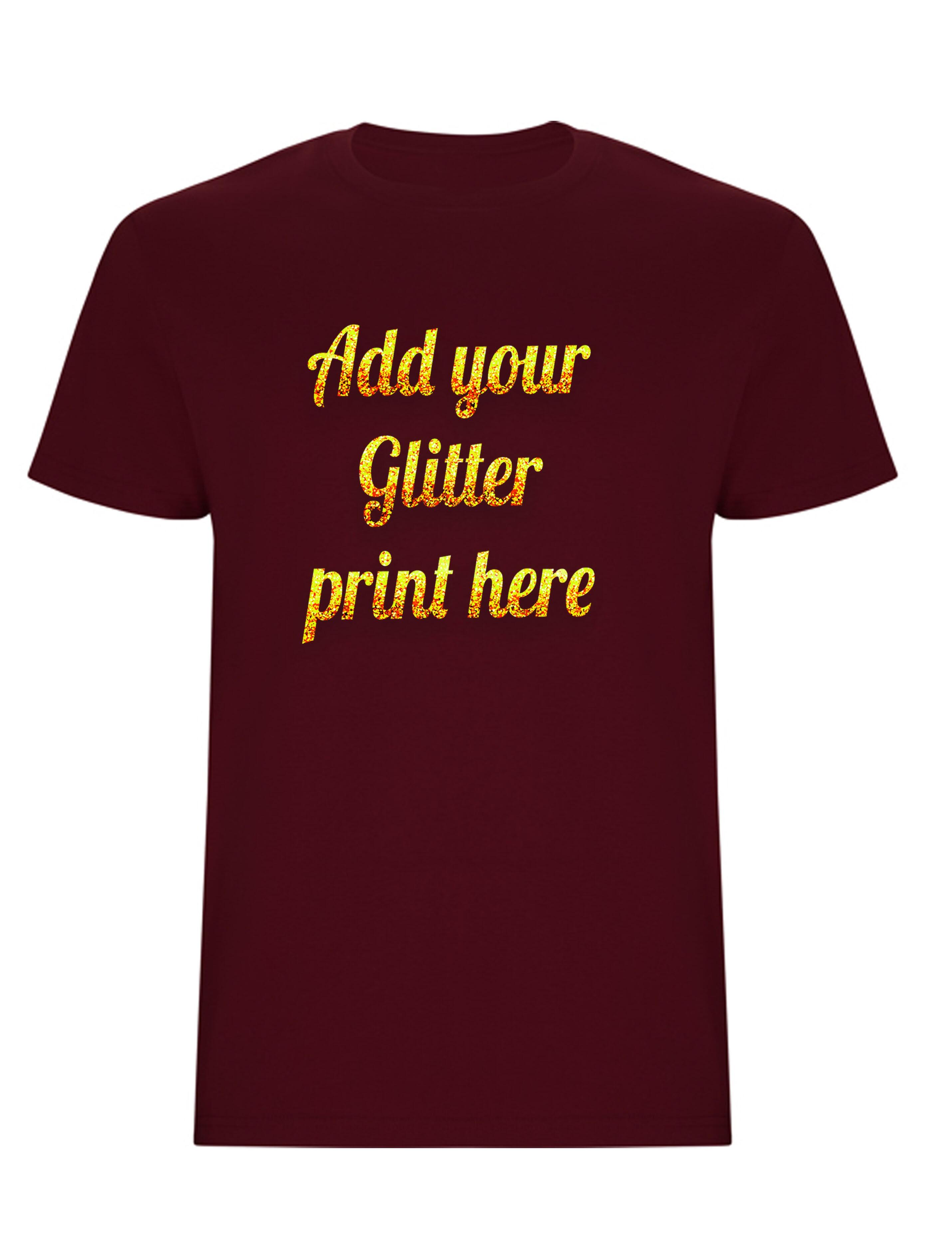 Custom Glitter Printed Heavyweight Kids T-Shirt Burgundy