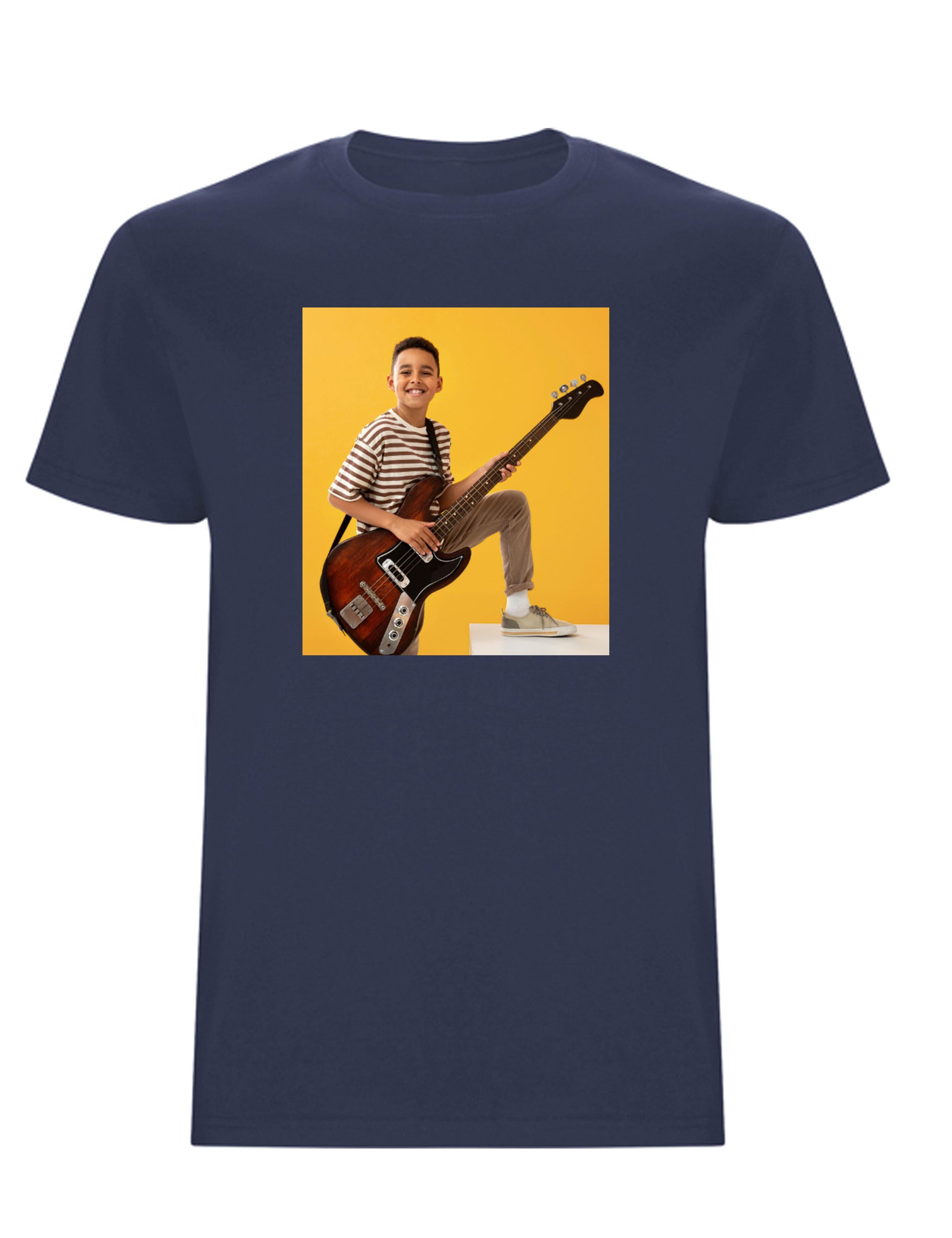 Heavyweight Kids T-Shirt Denim Blue with own photo