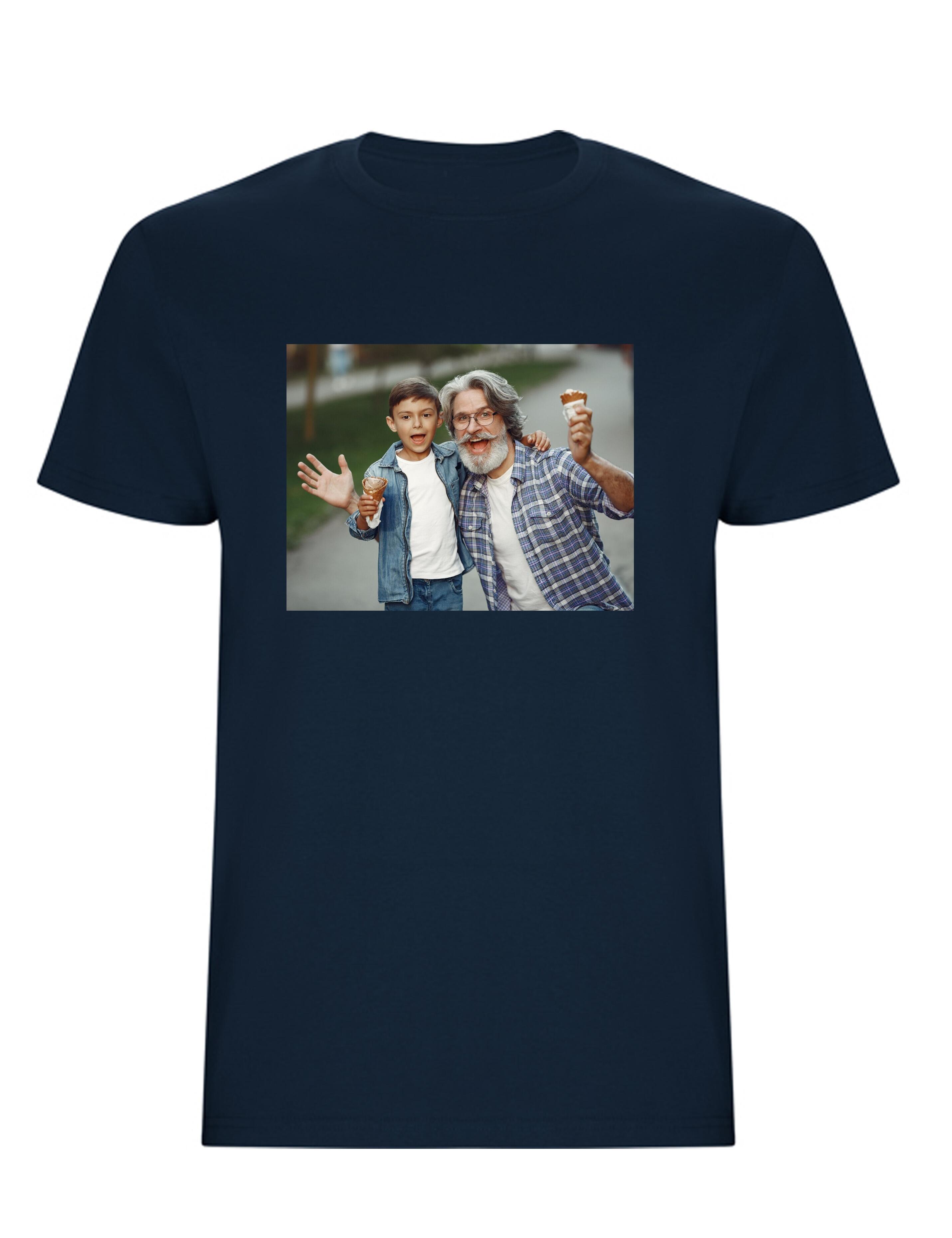 Custom Photo Printed Heavyweight Kids T-Shirt Navy