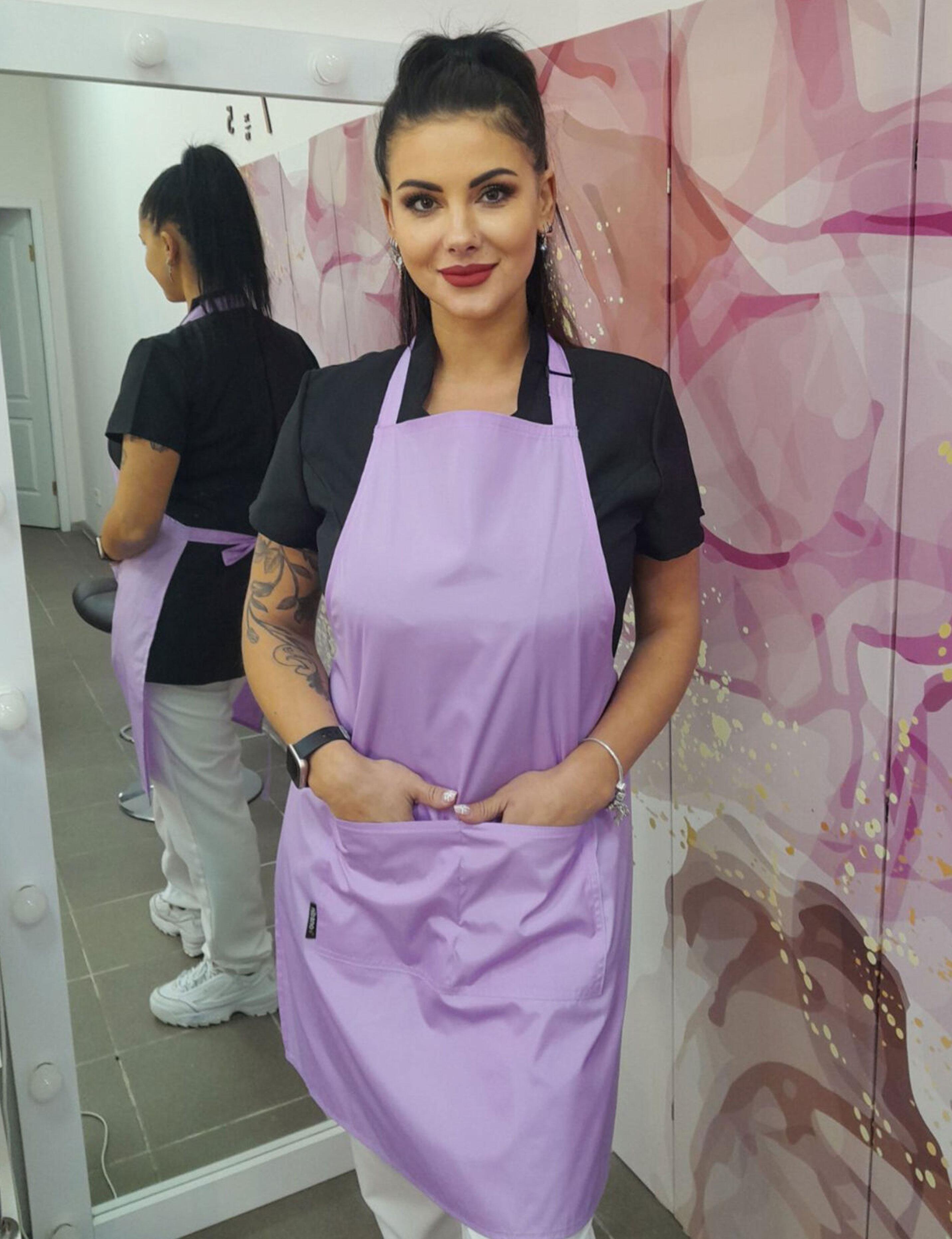 Professional lilac salon apron waterproof