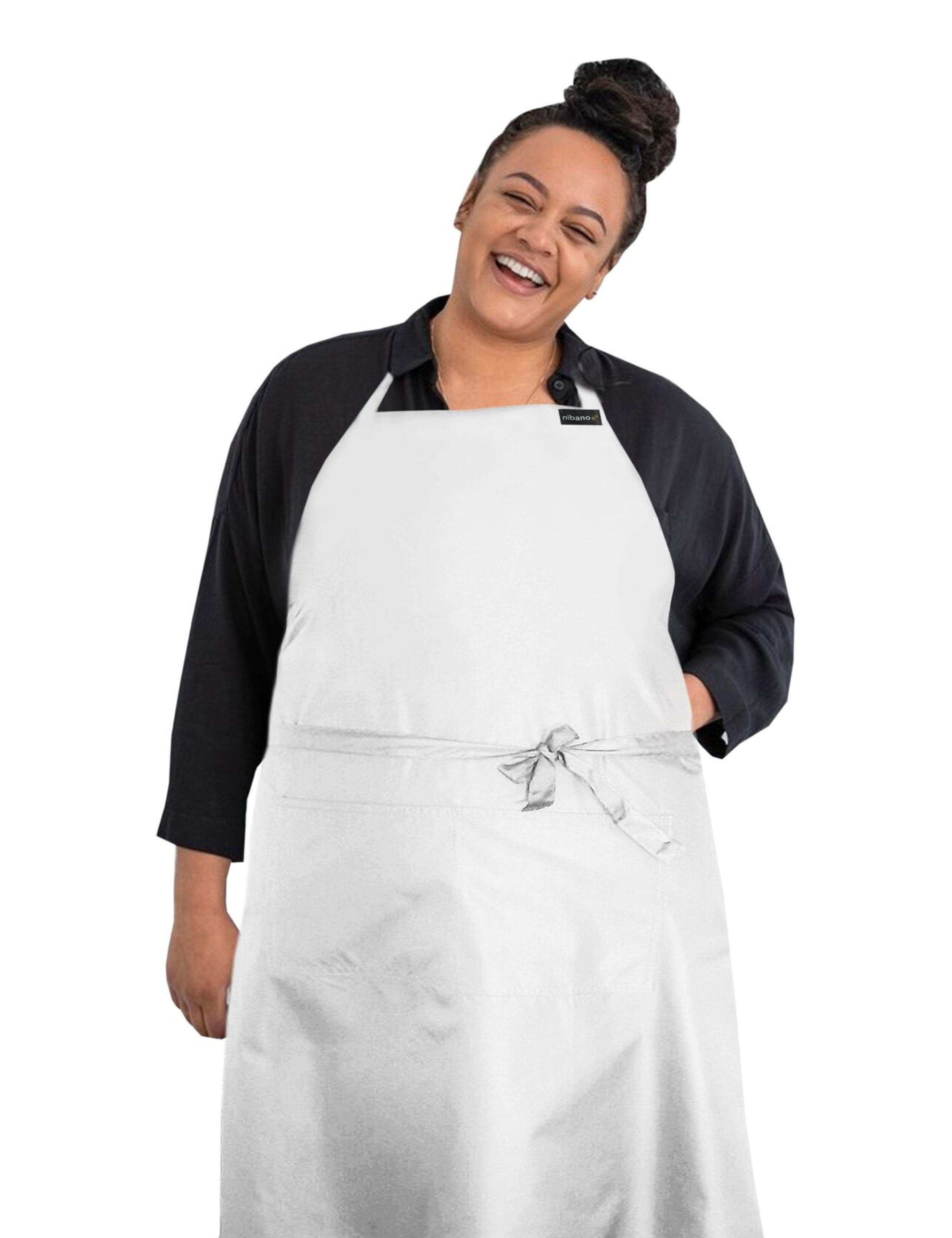 Personalised embroidered white waterproof barber and salon apron
