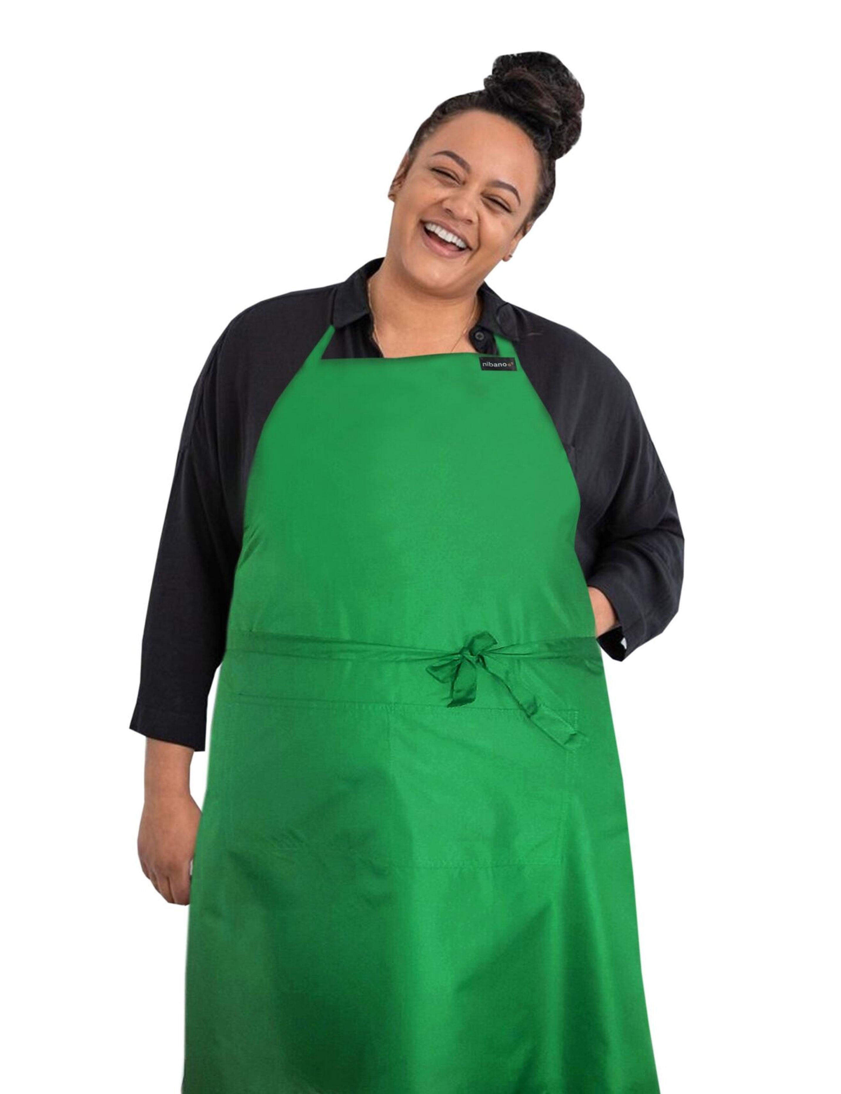 Personalised embroidered kelly green waterproof barber and salon apron