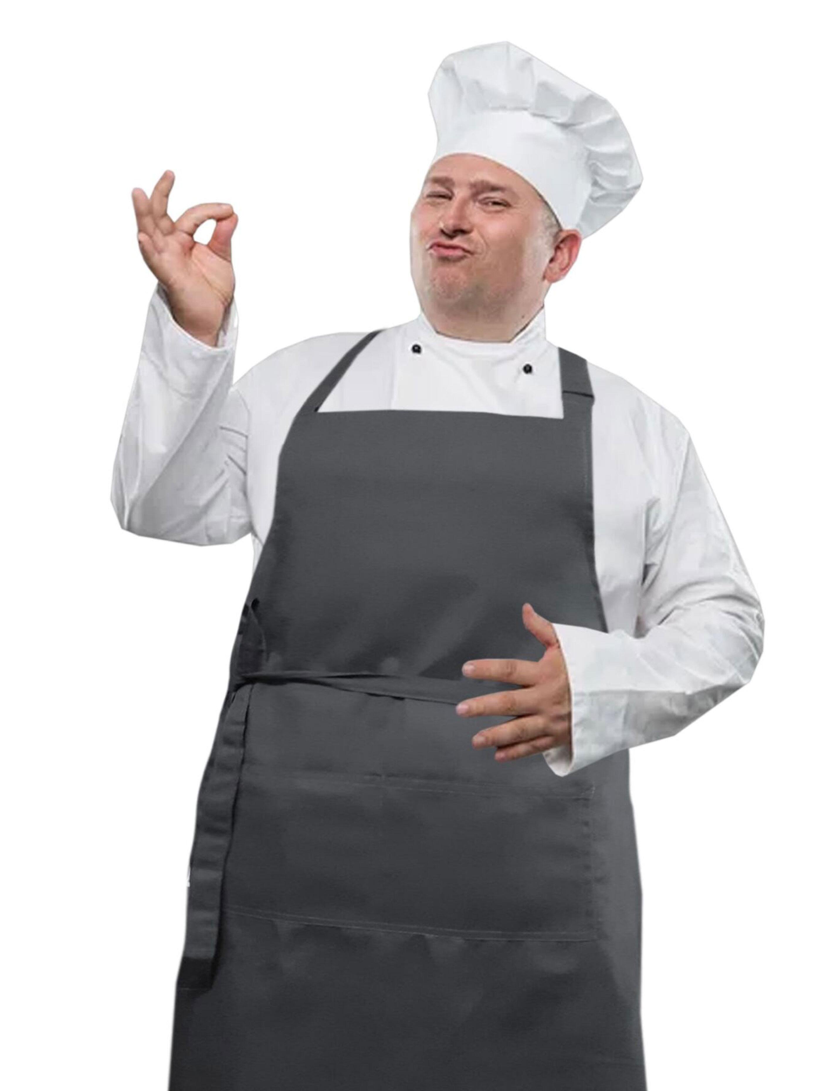 Plus size Dark Grey bib apron plain design for professional use