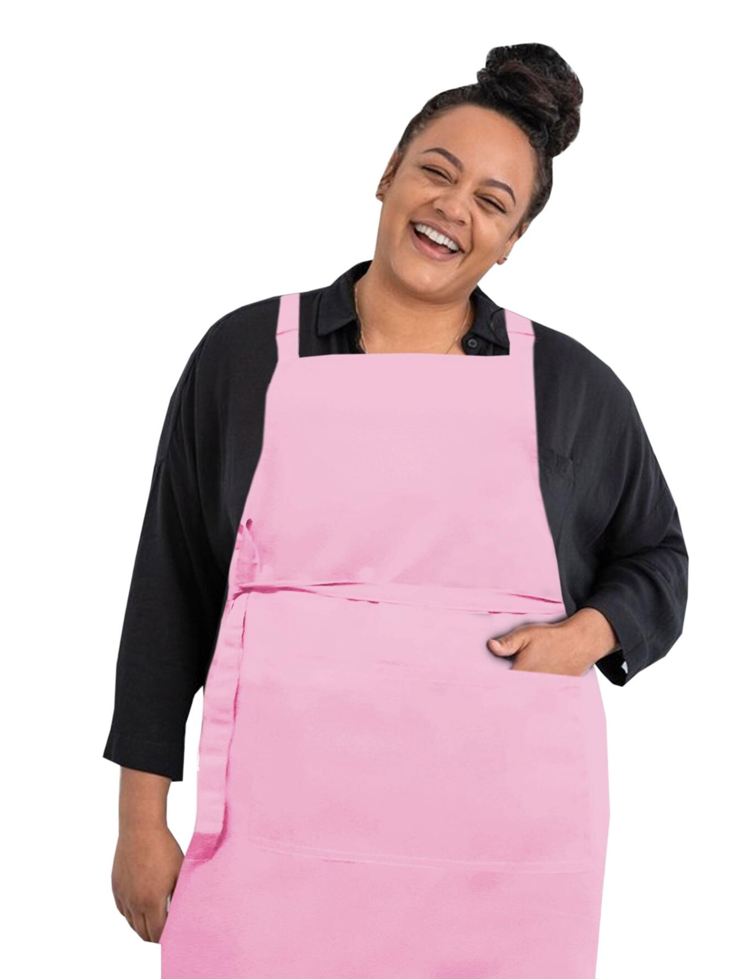 Plus size Pink bib apron plain design for professional use