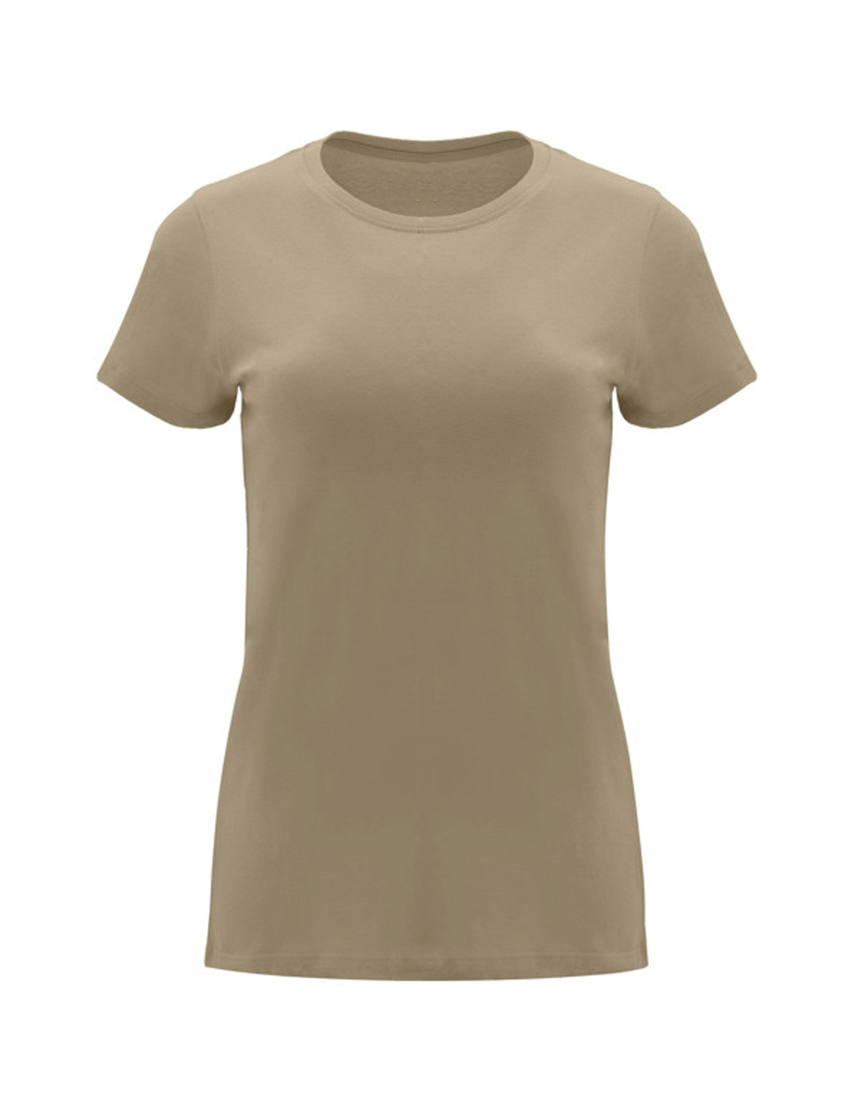 Plain cappuccino women's T-shirt heavyweight cotton