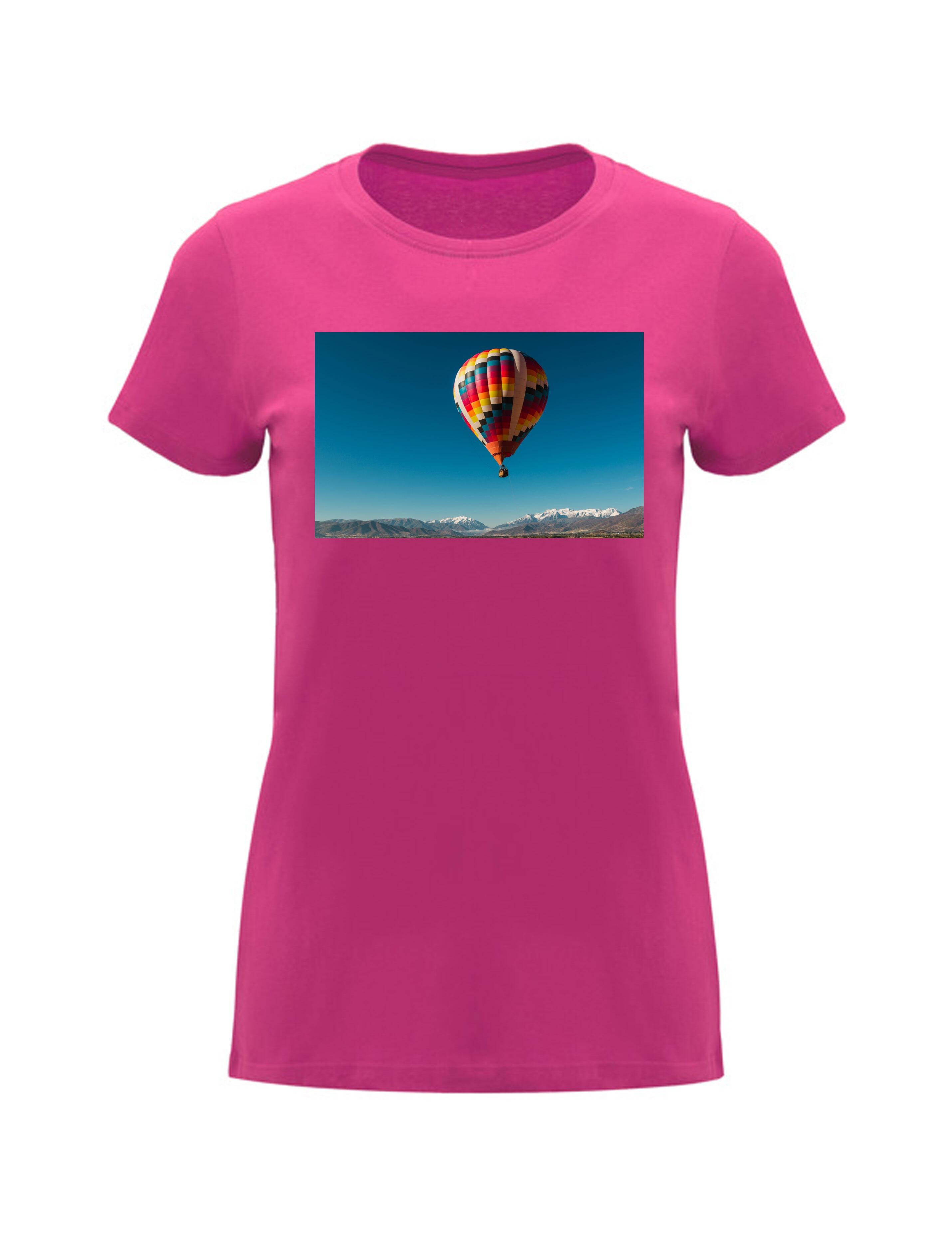 Photo Printed Heavyweight Women's Short Sleeve T-Shirt Hot Pink