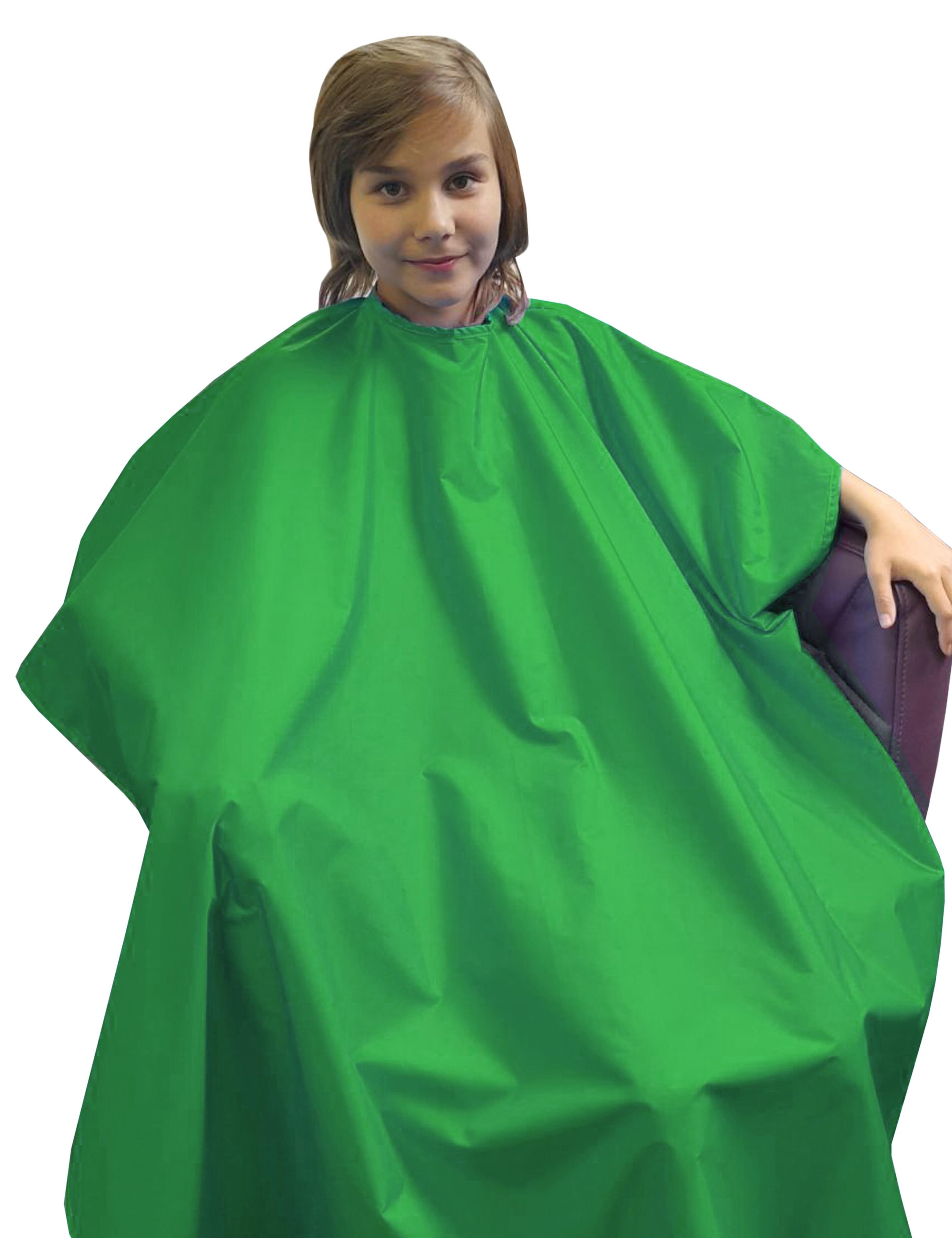 Waterproof Child haircut cape Kelly Green