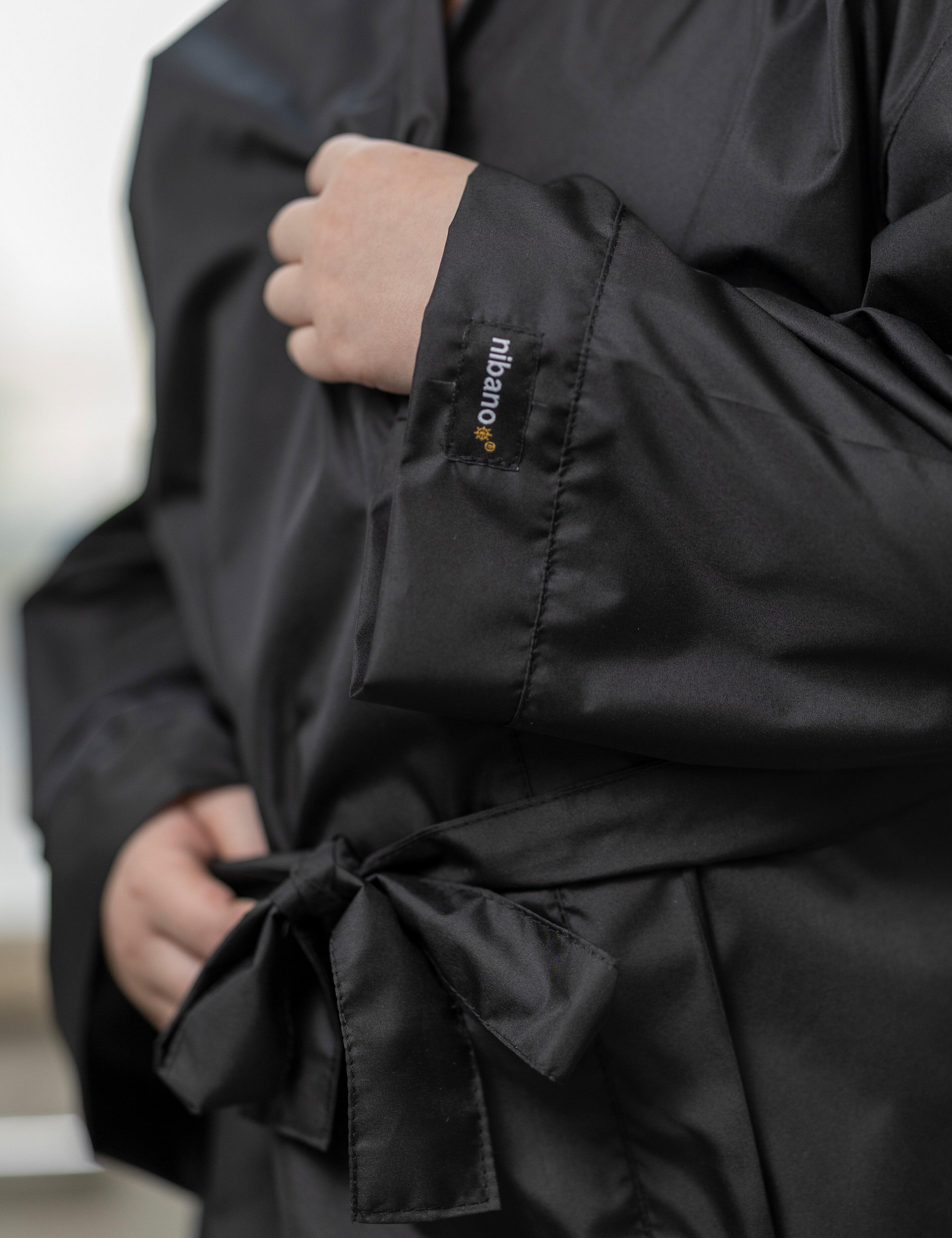 Nibano children's kimono-style robe, black