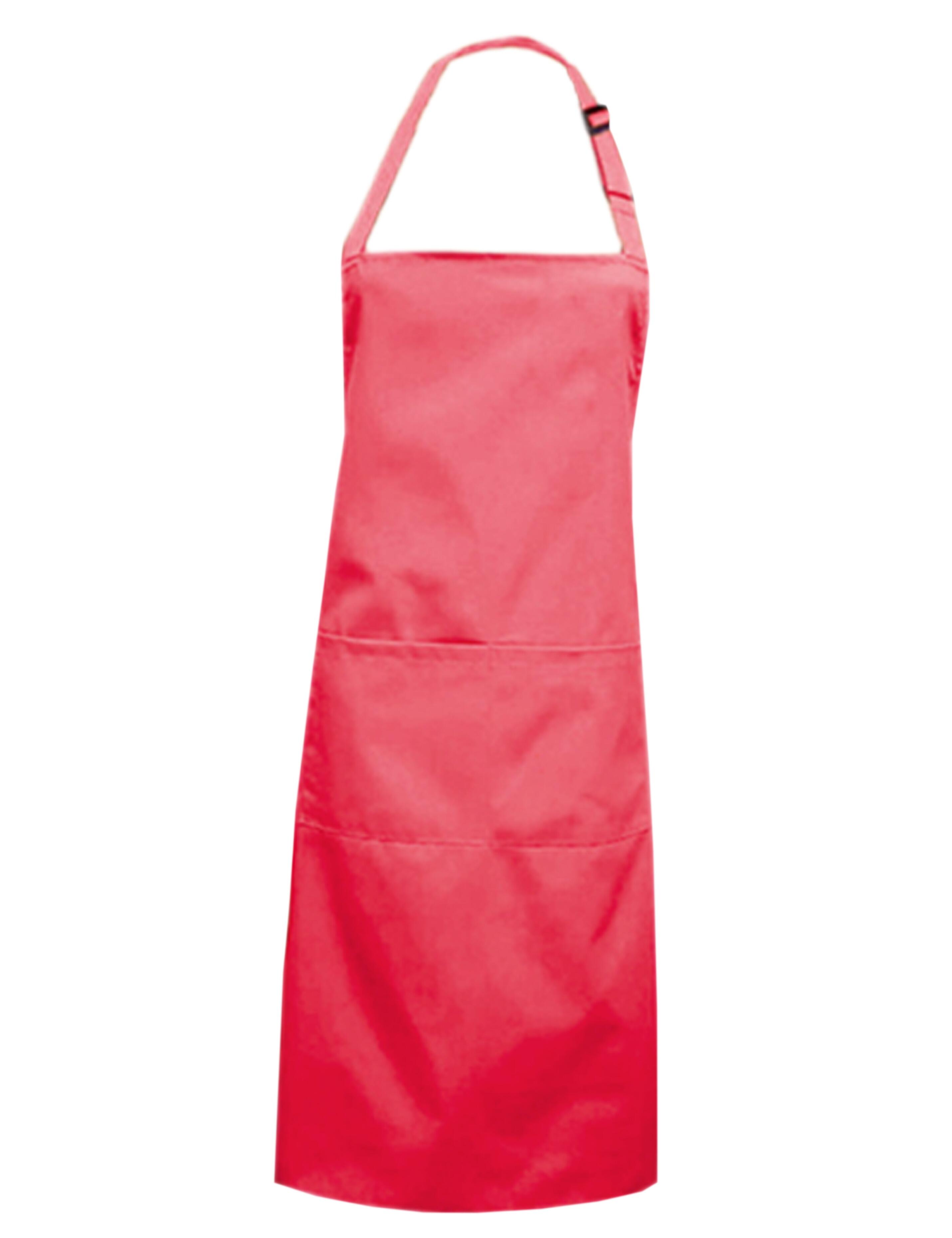 Coral mid-length polycotton bib apron plain professional workwear