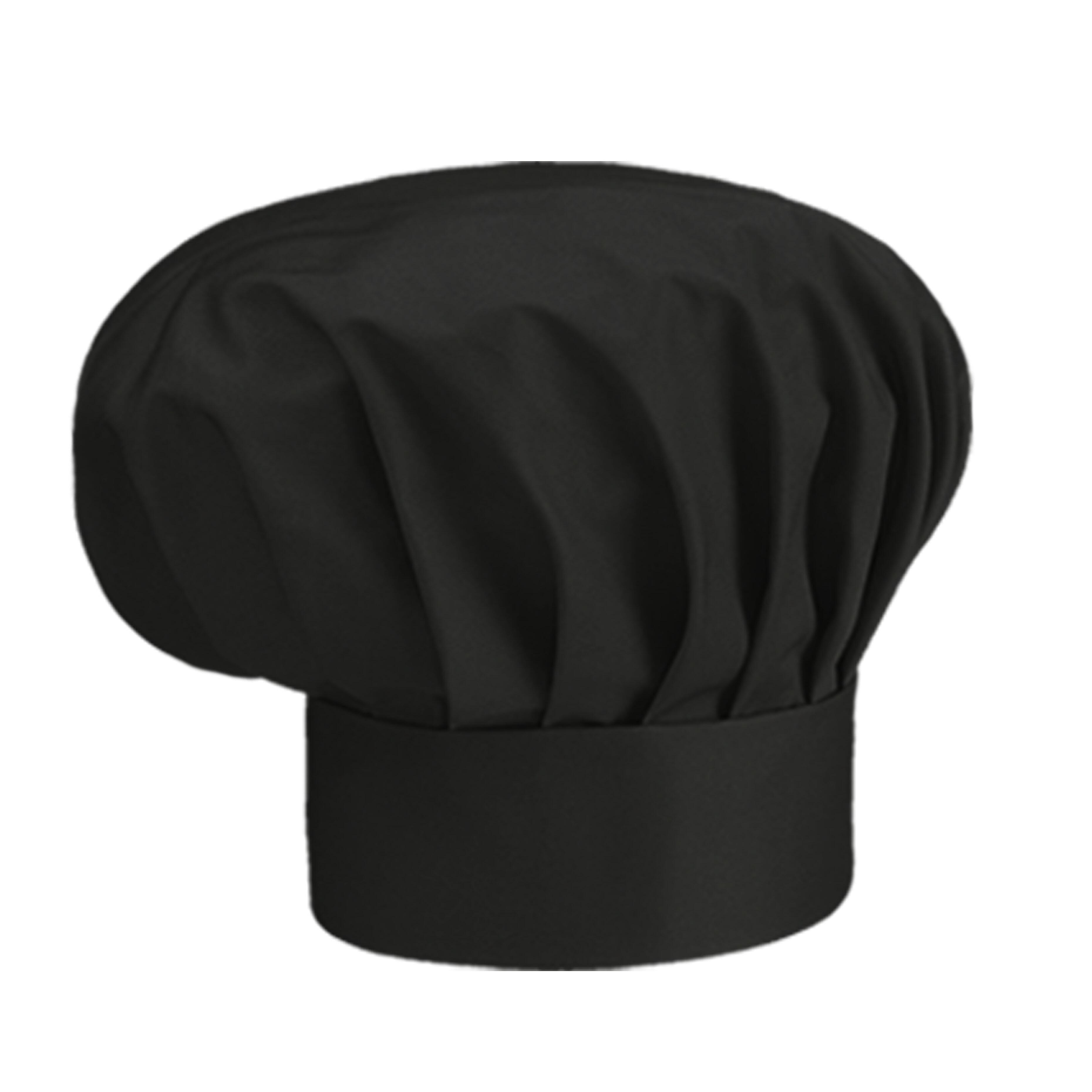 Black chef hat plain professional kitchen uniform