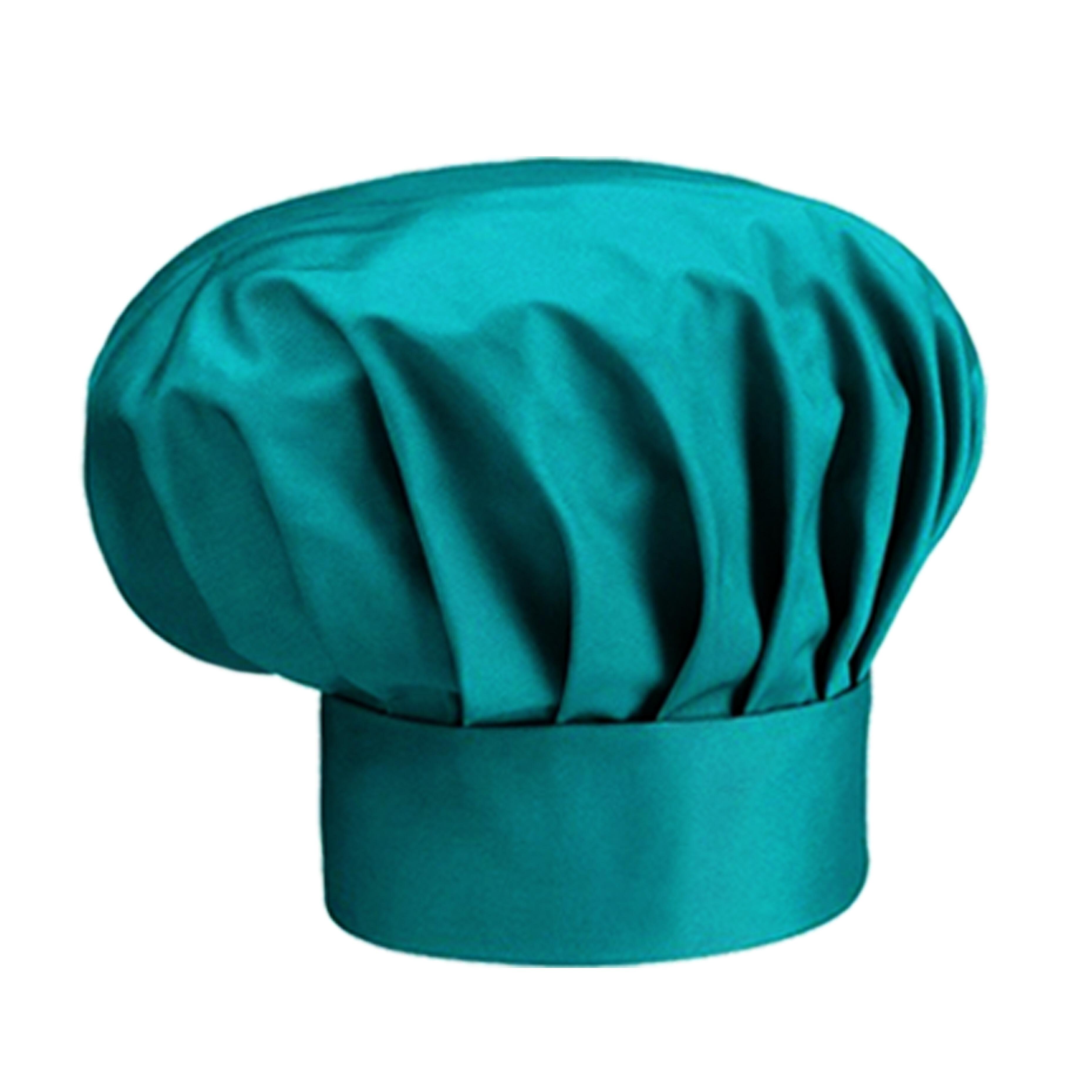 Teal chef’s hat for professional kitchen and catering staff