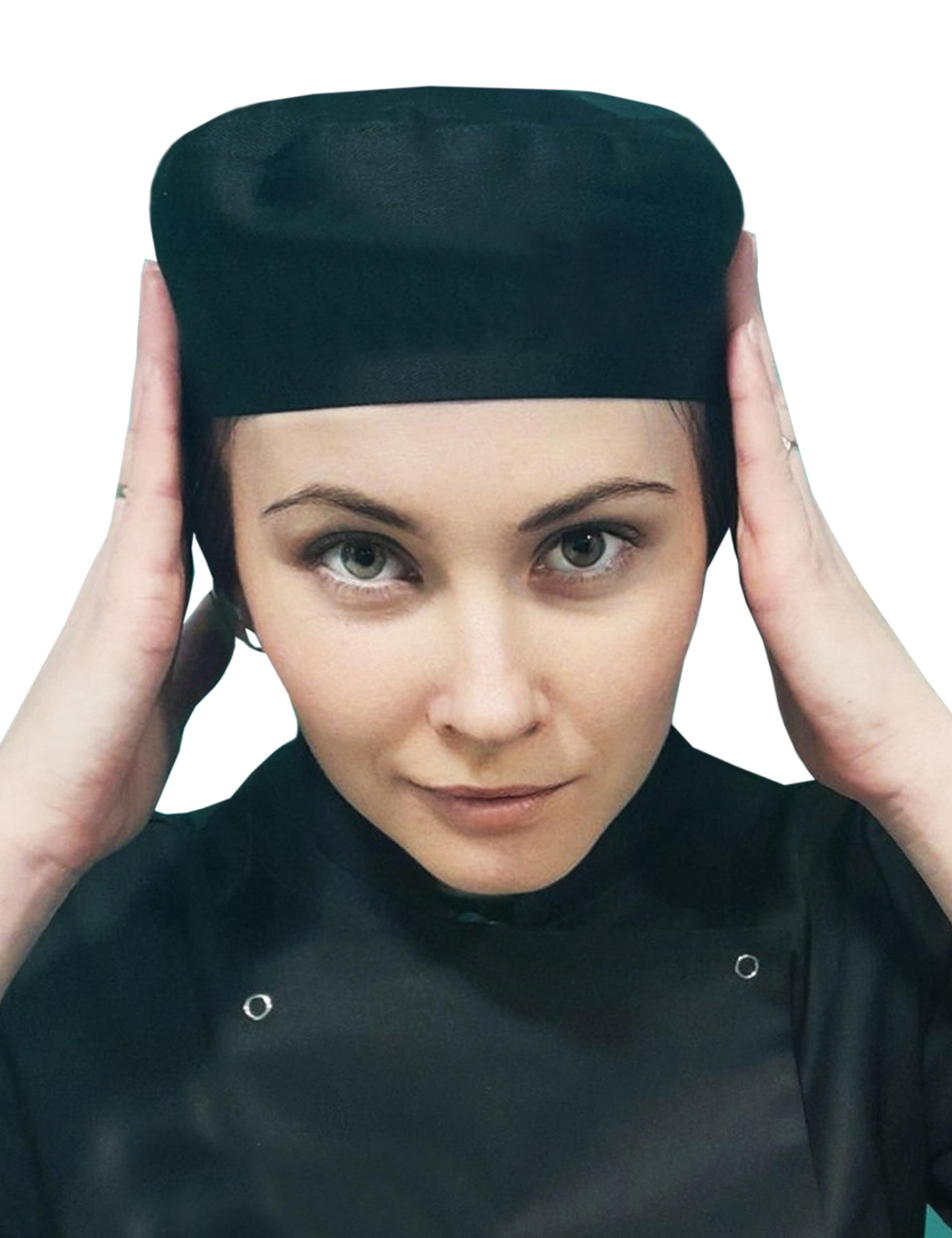 Black chef skull cap available plain, printed or embroidered