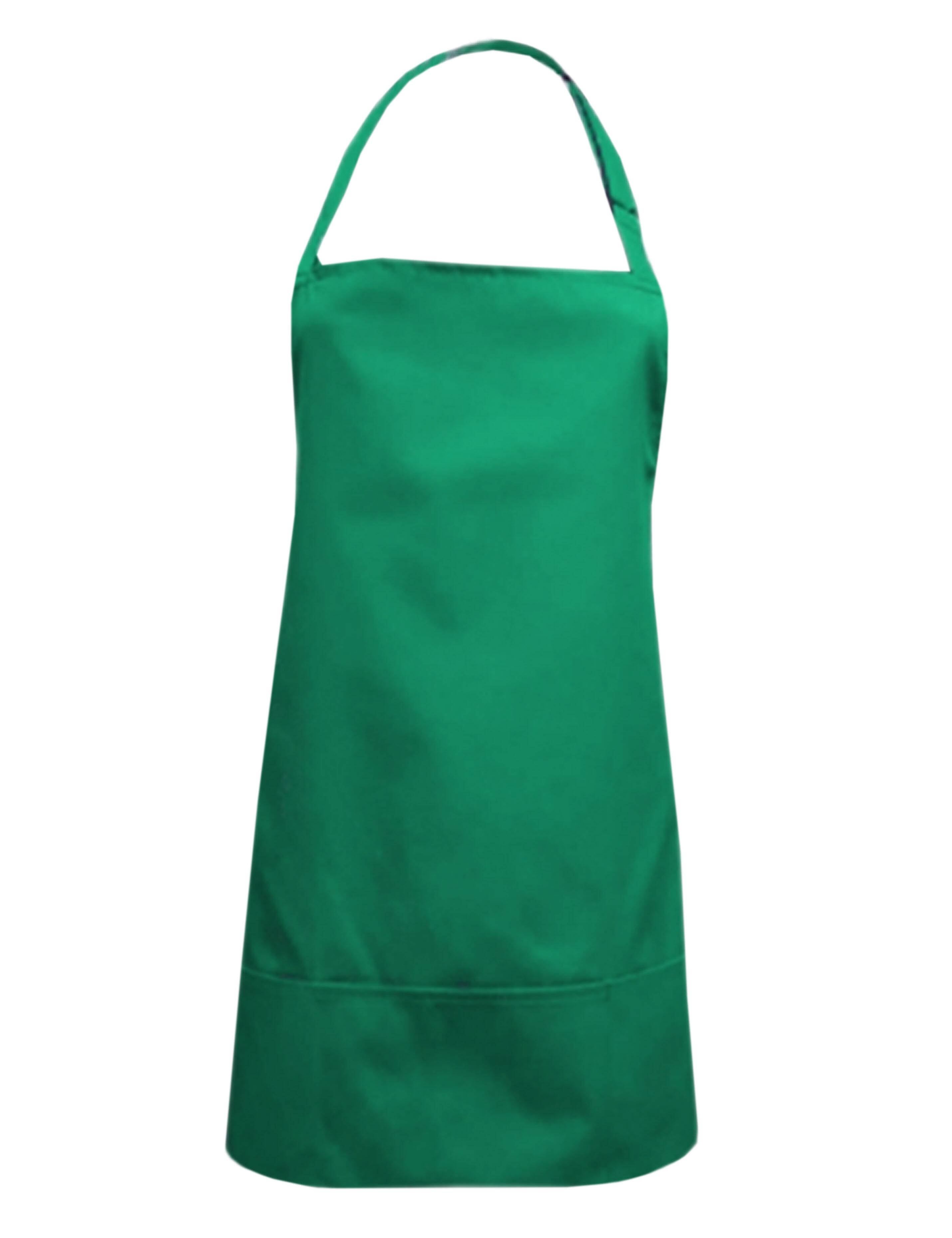 Lightweight short Kelly Green bib apron with modern professional look