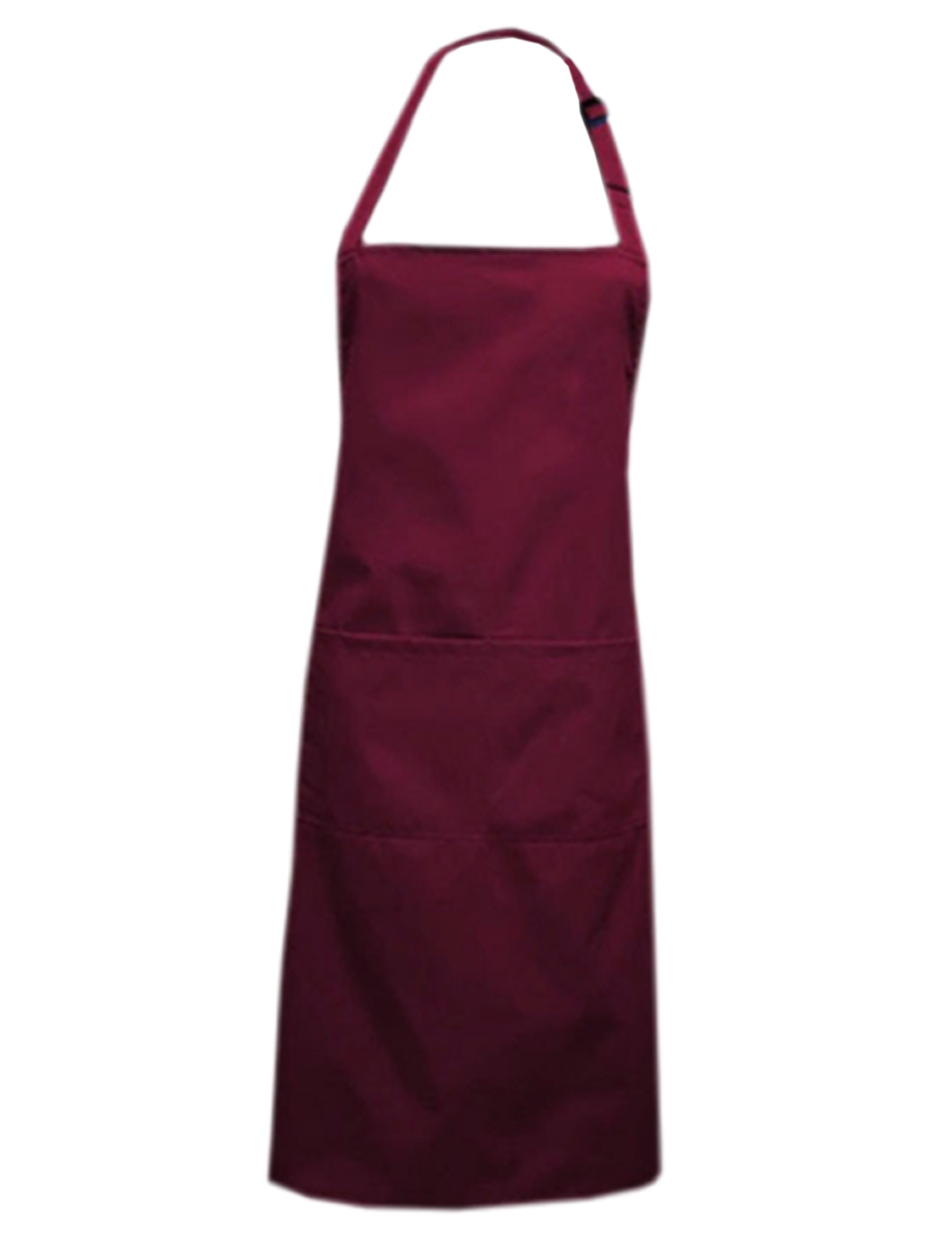 Customizable Burgundy plus size apron with logo print or embroidery