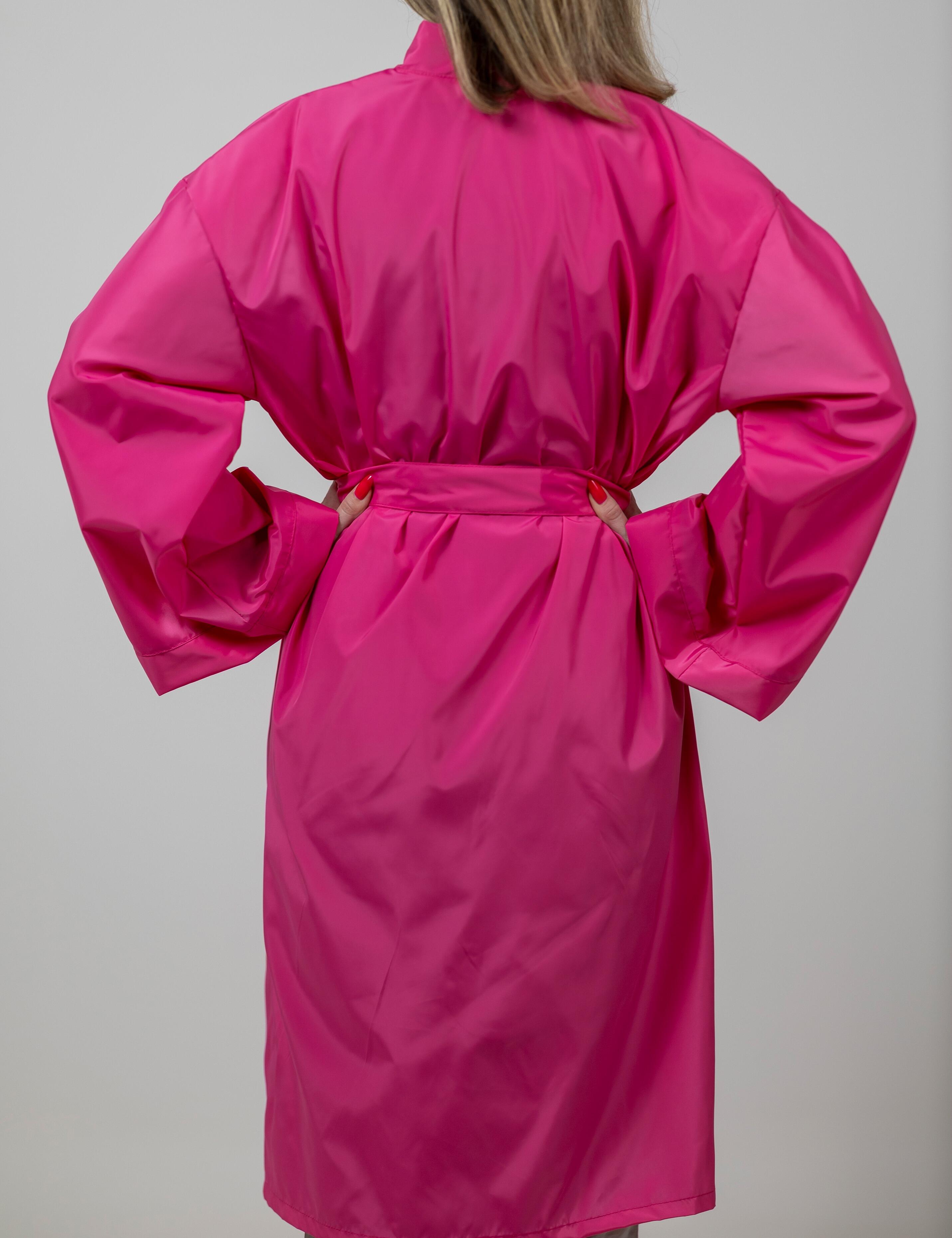 Luxe hairdressing kimono gown hot pink