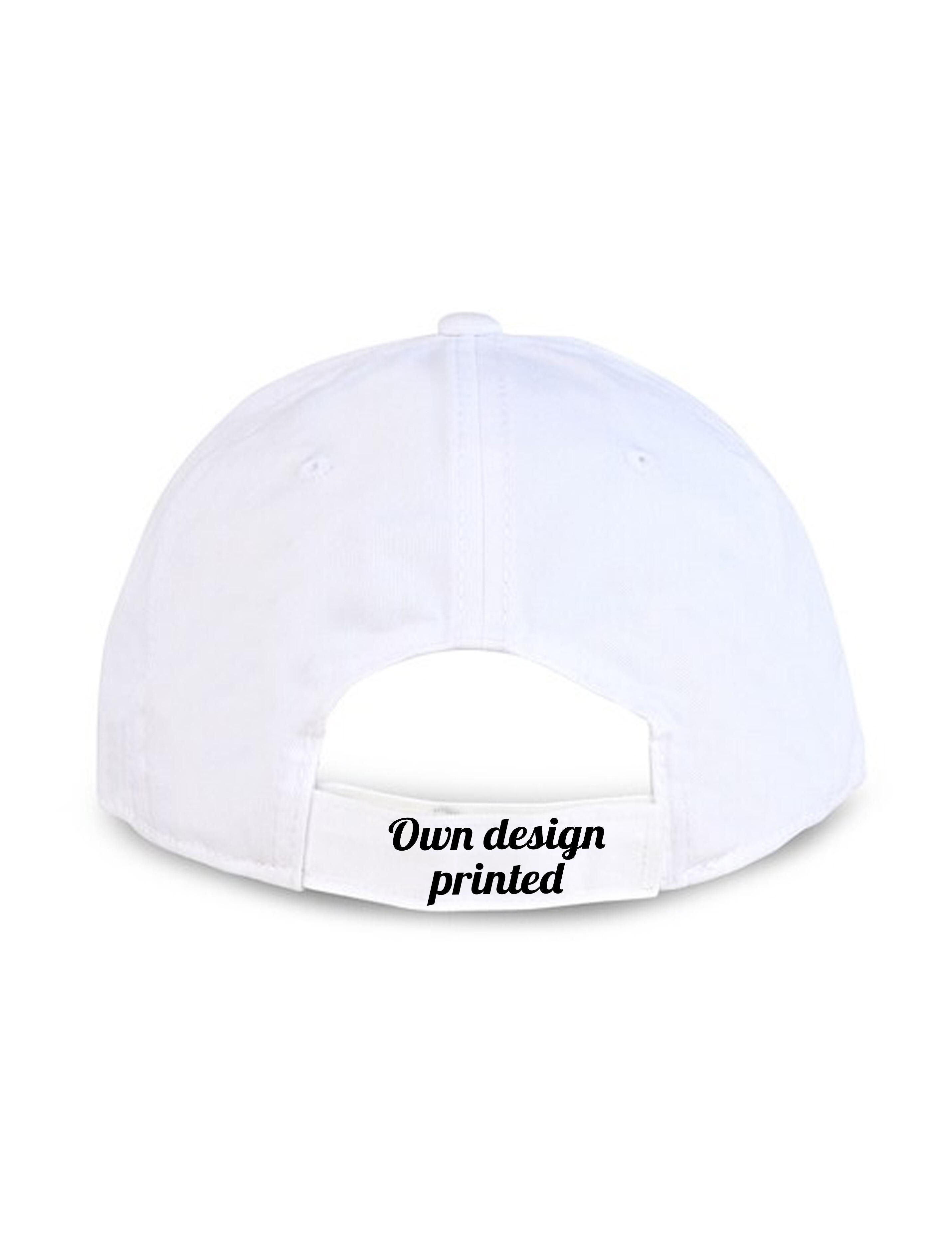 Baseball Cap white printed with your text on back