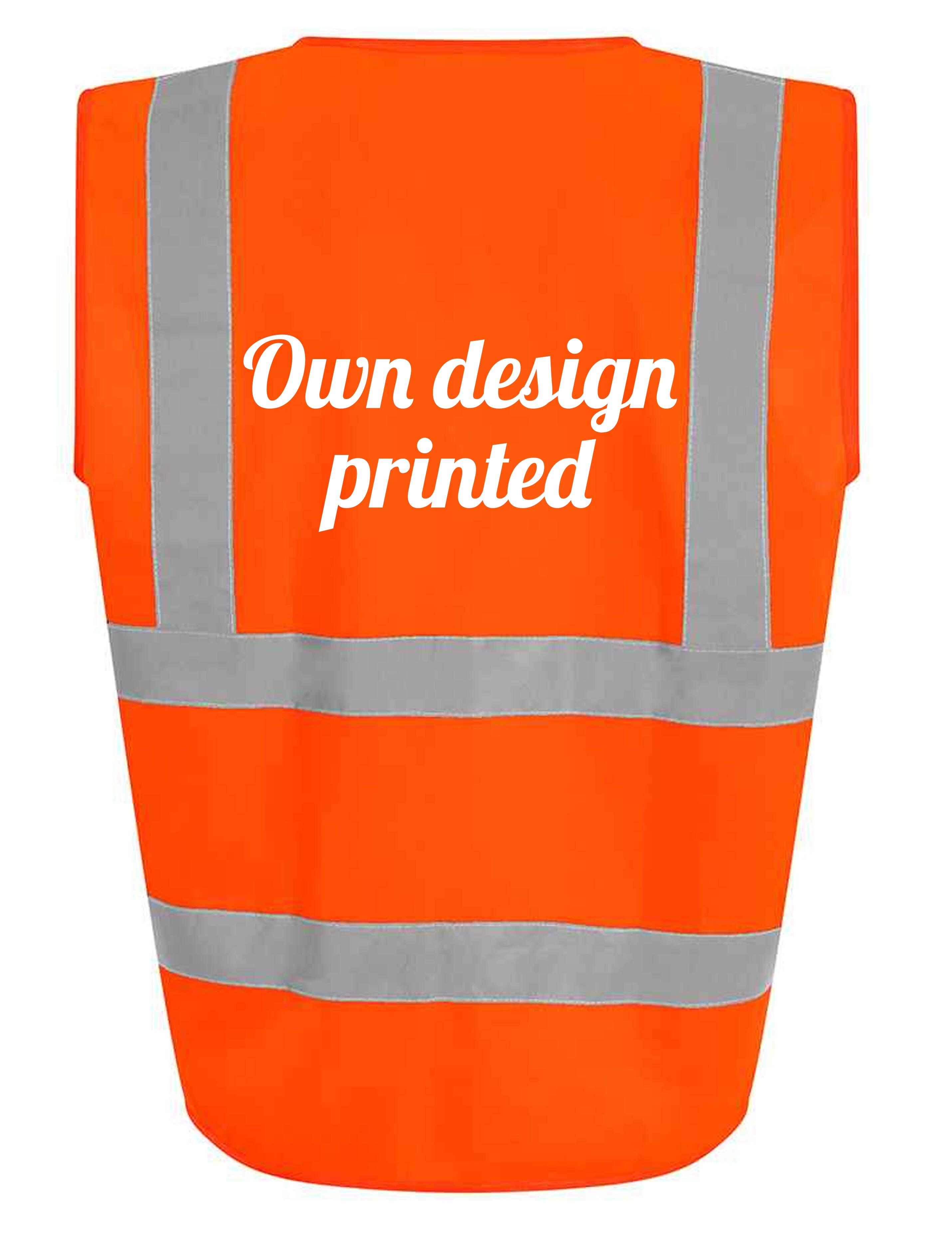 Customised High Visibility Kids Waistcoat Orange with print