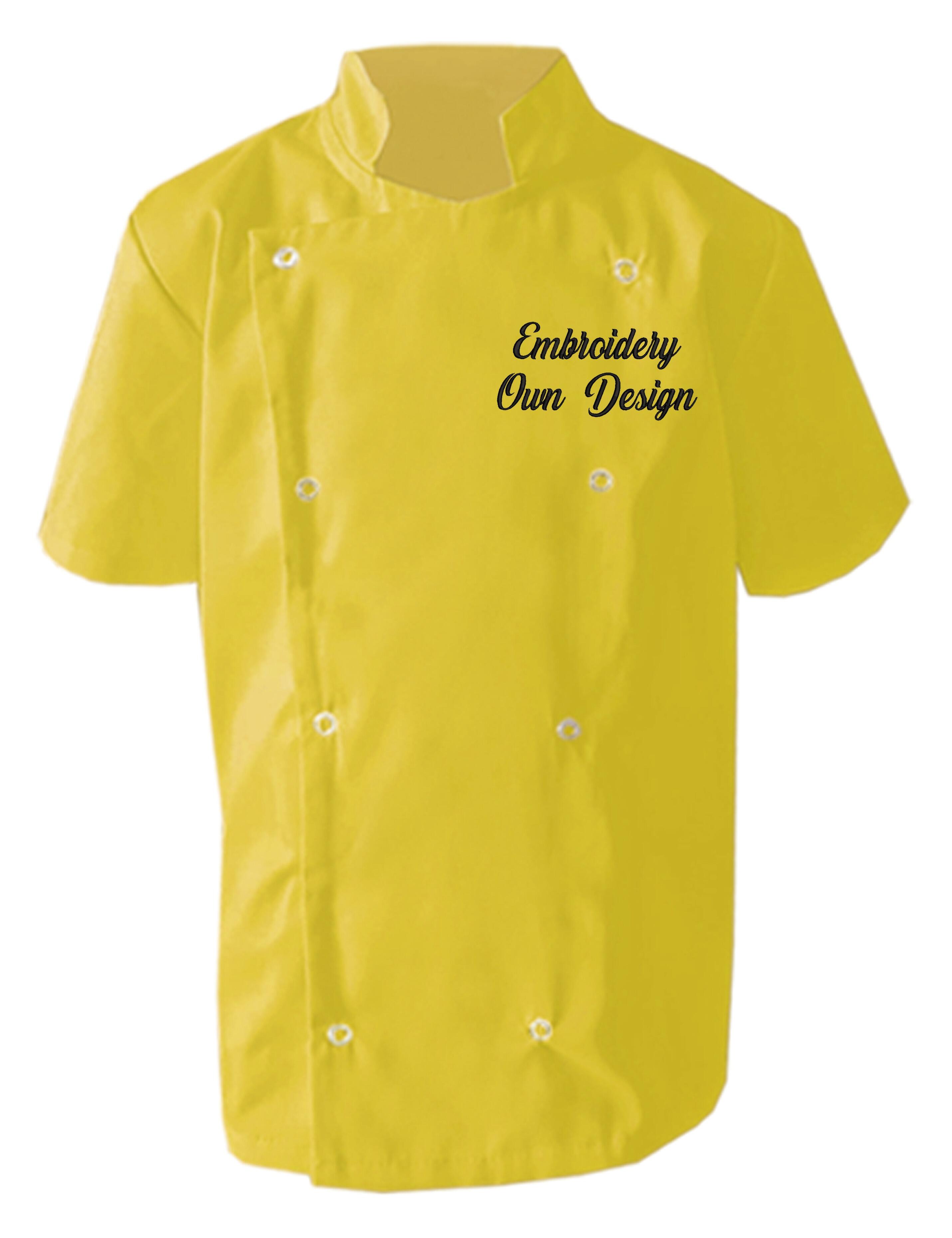 Personalised Kids Chef Jacket Yellow with Embroidery