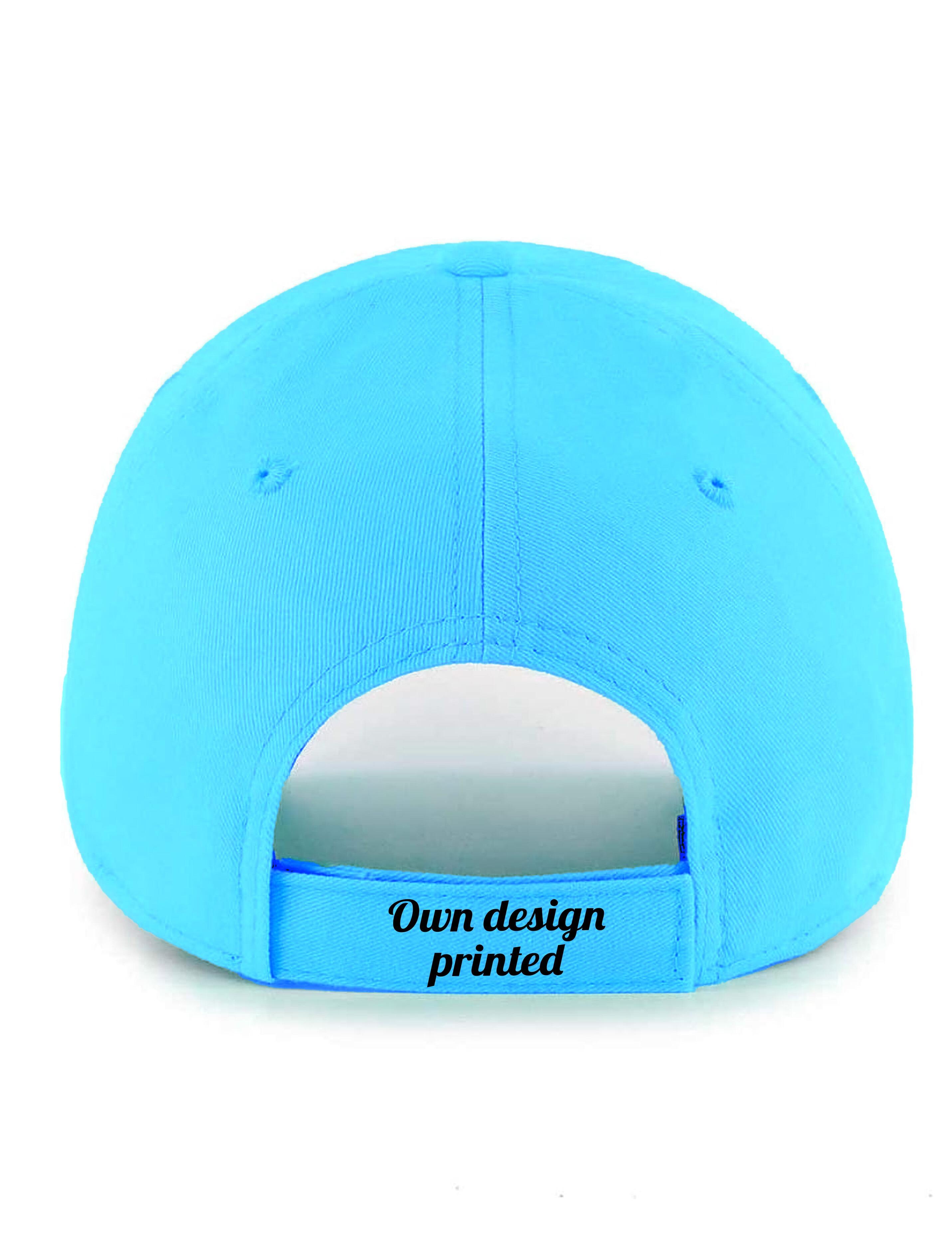 Photo Printed Baseball Cap Turquoise with back print